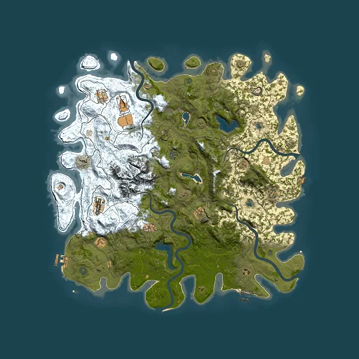 Rust map seed 700116003, 5000x5000m top-down preview