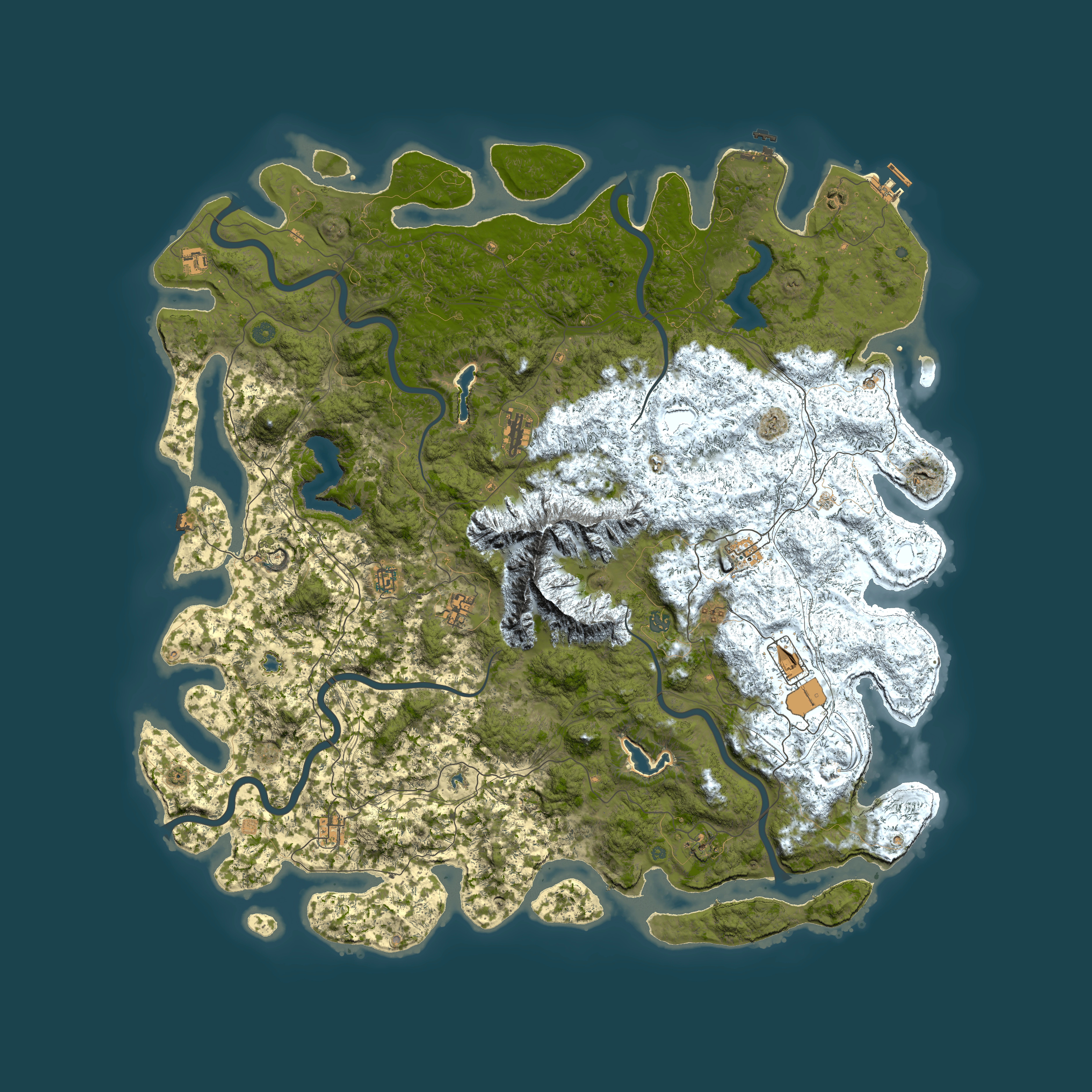 Full top-down render of Rust map seed 984692383, 6000x6000m