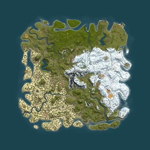 Rust map seed 984692383, 6000x6000m top-down preview