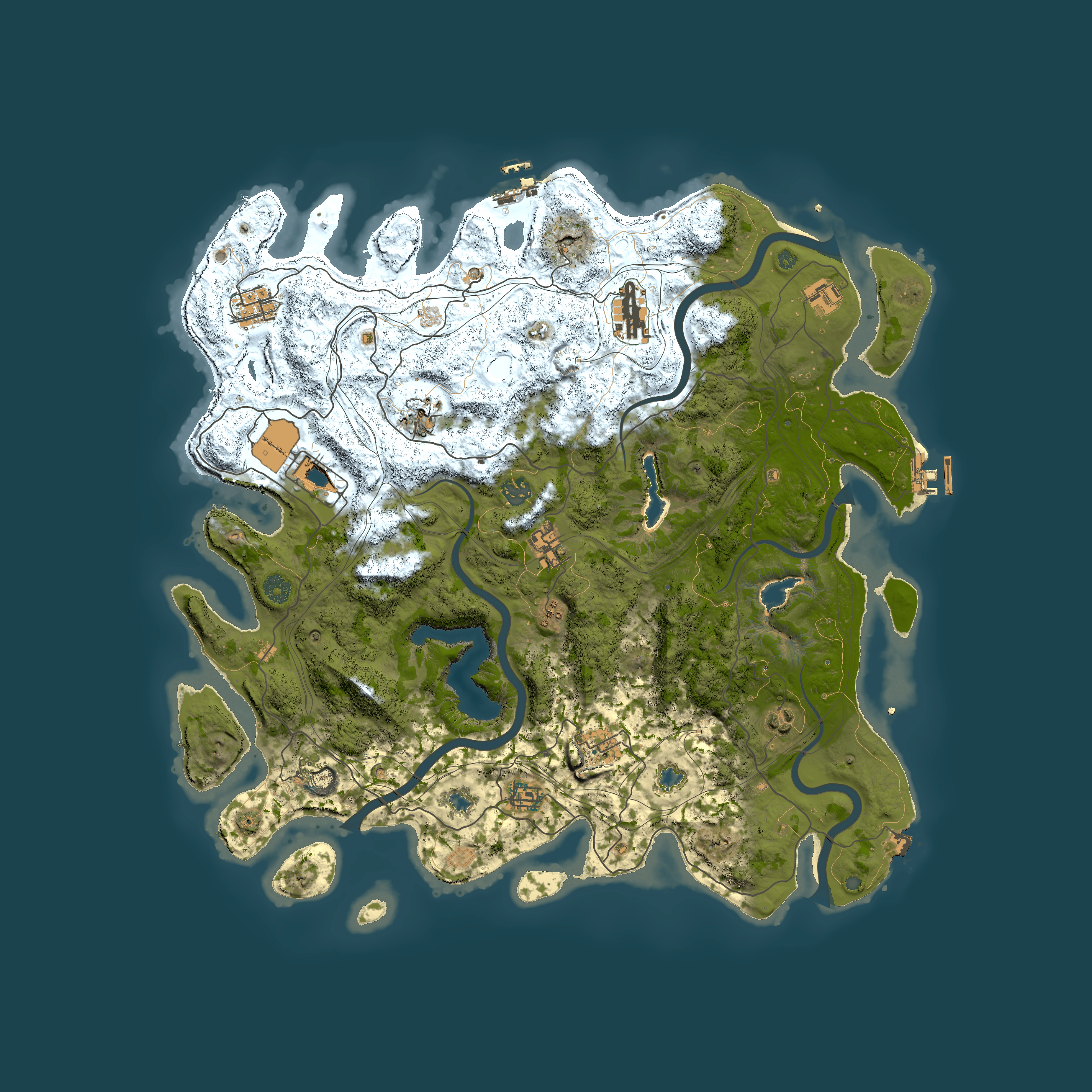 Full top-down render of Rust map seed 1908830570, 4500x4500m