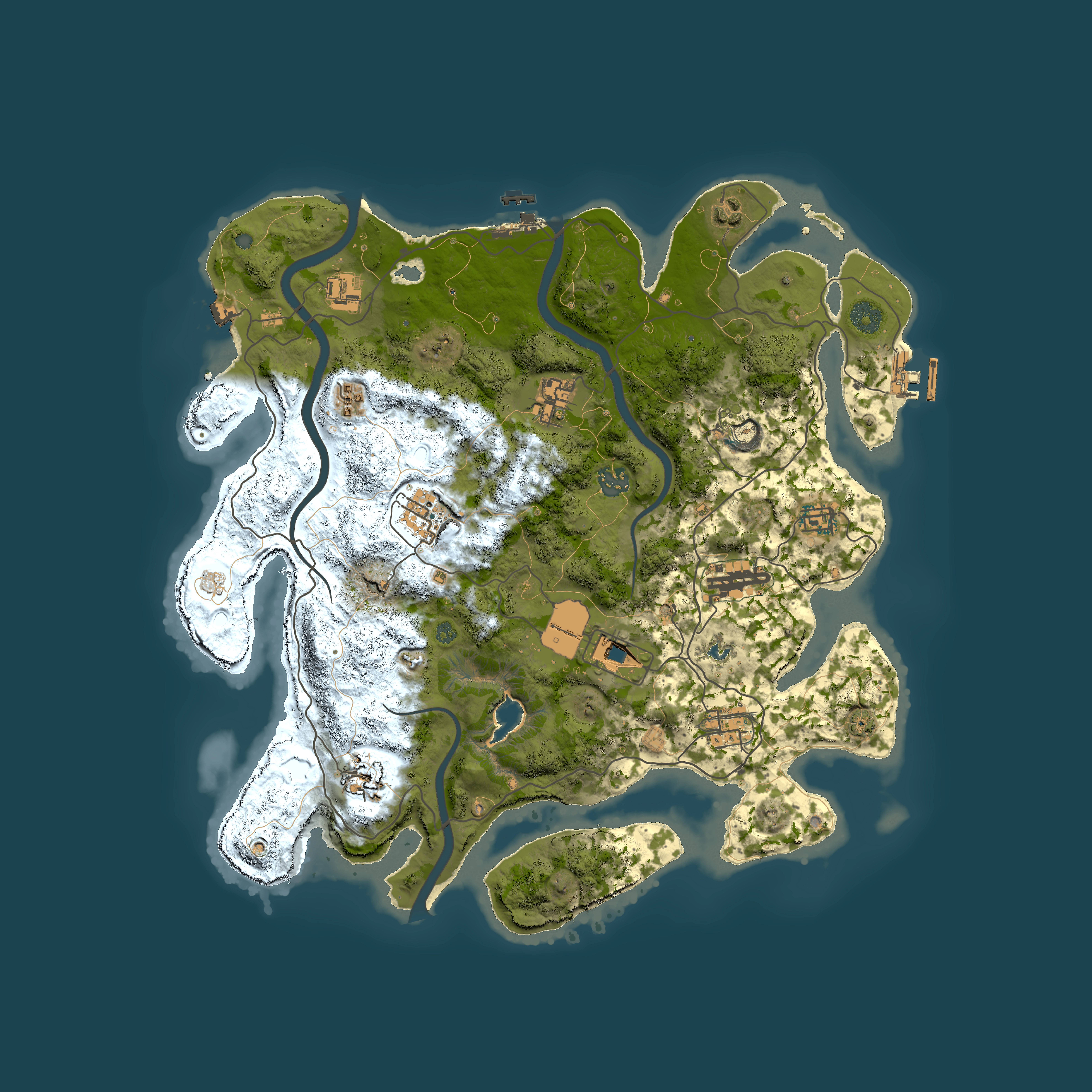 Full top-down render of Rust map seed 1097548897, 4000x4000m