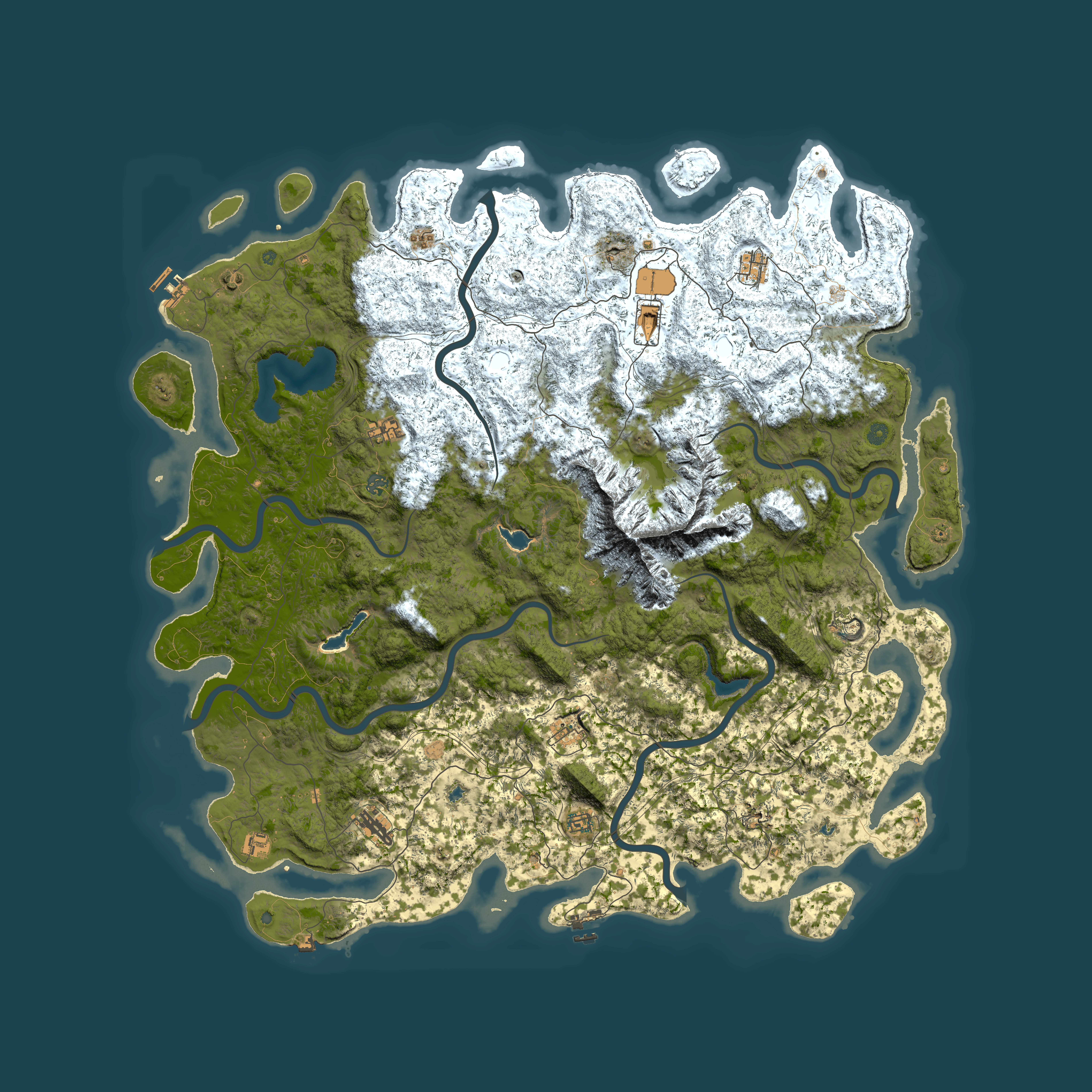 Full top-down render of Rust map seed 1176083405, 6000x6000m