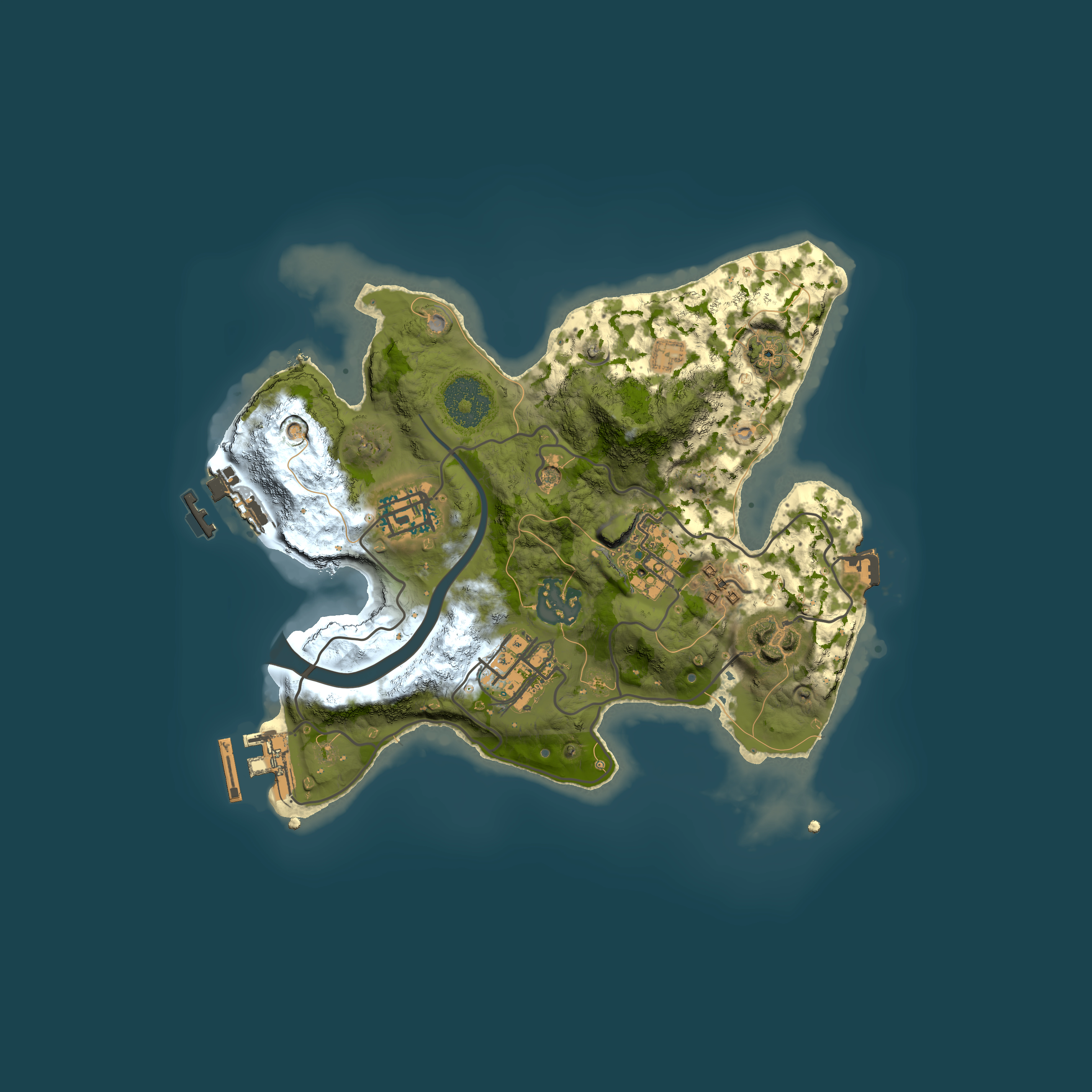 Full top-down render of Rust map seed 739710799, 2500x2500m