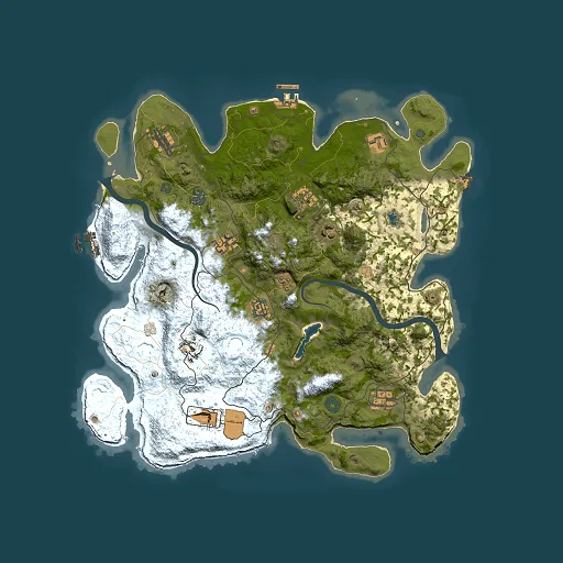 Rust map seed 1443512888, 4000x4000m top-down preview
