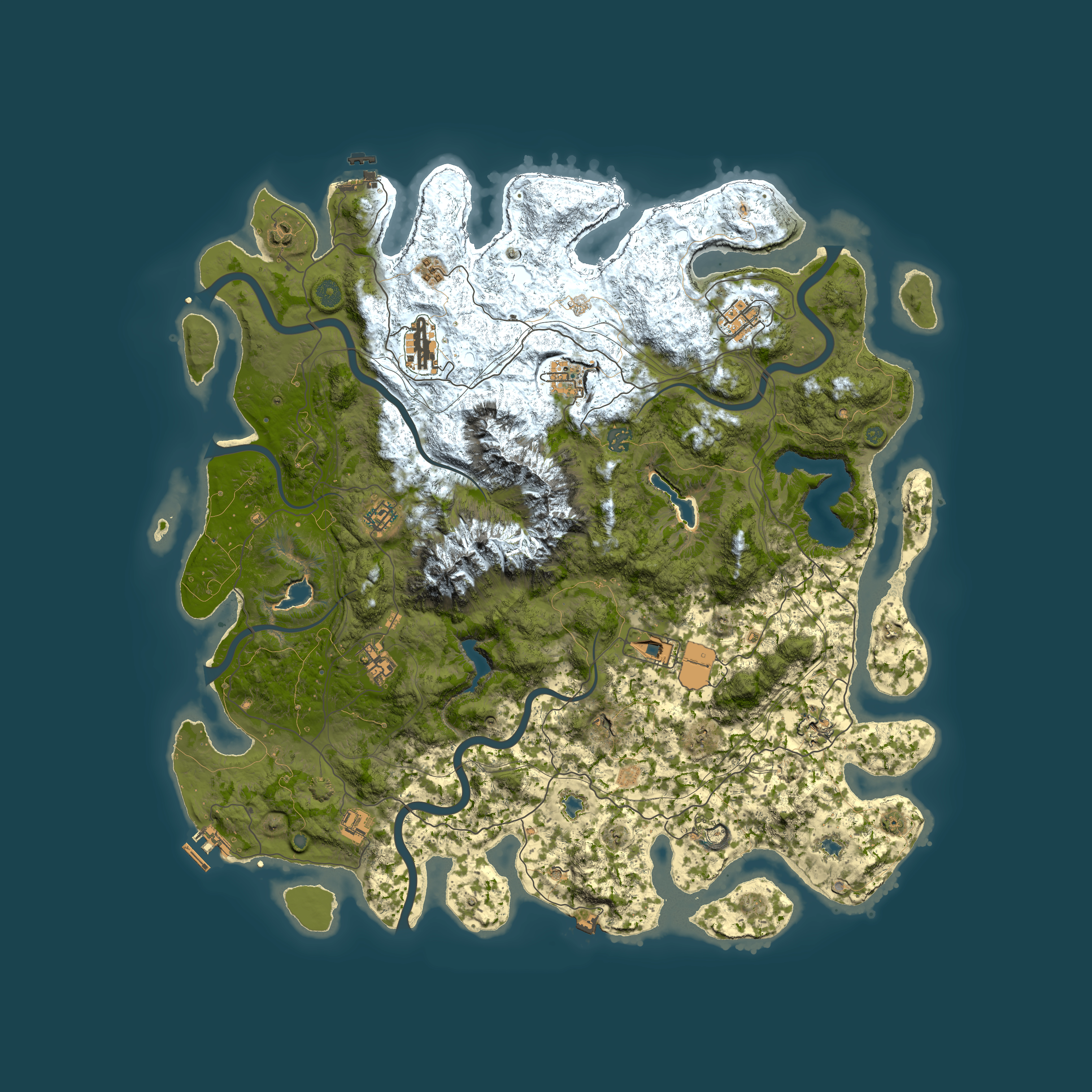 Full top-down render of Rust map seed 947620684, 5000x5000m