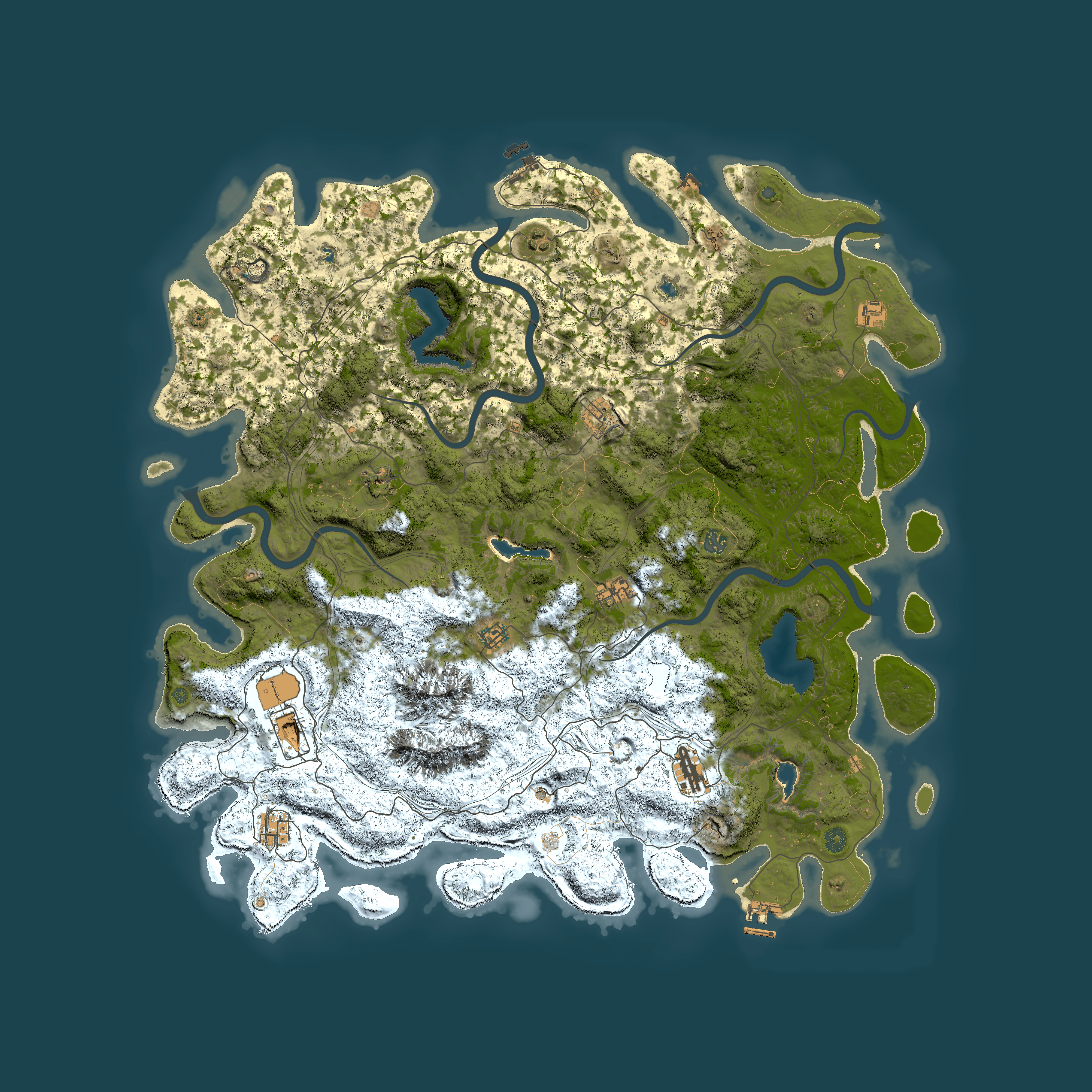 Full top-down render of Rust map seed 11955908, 5500x5500m
