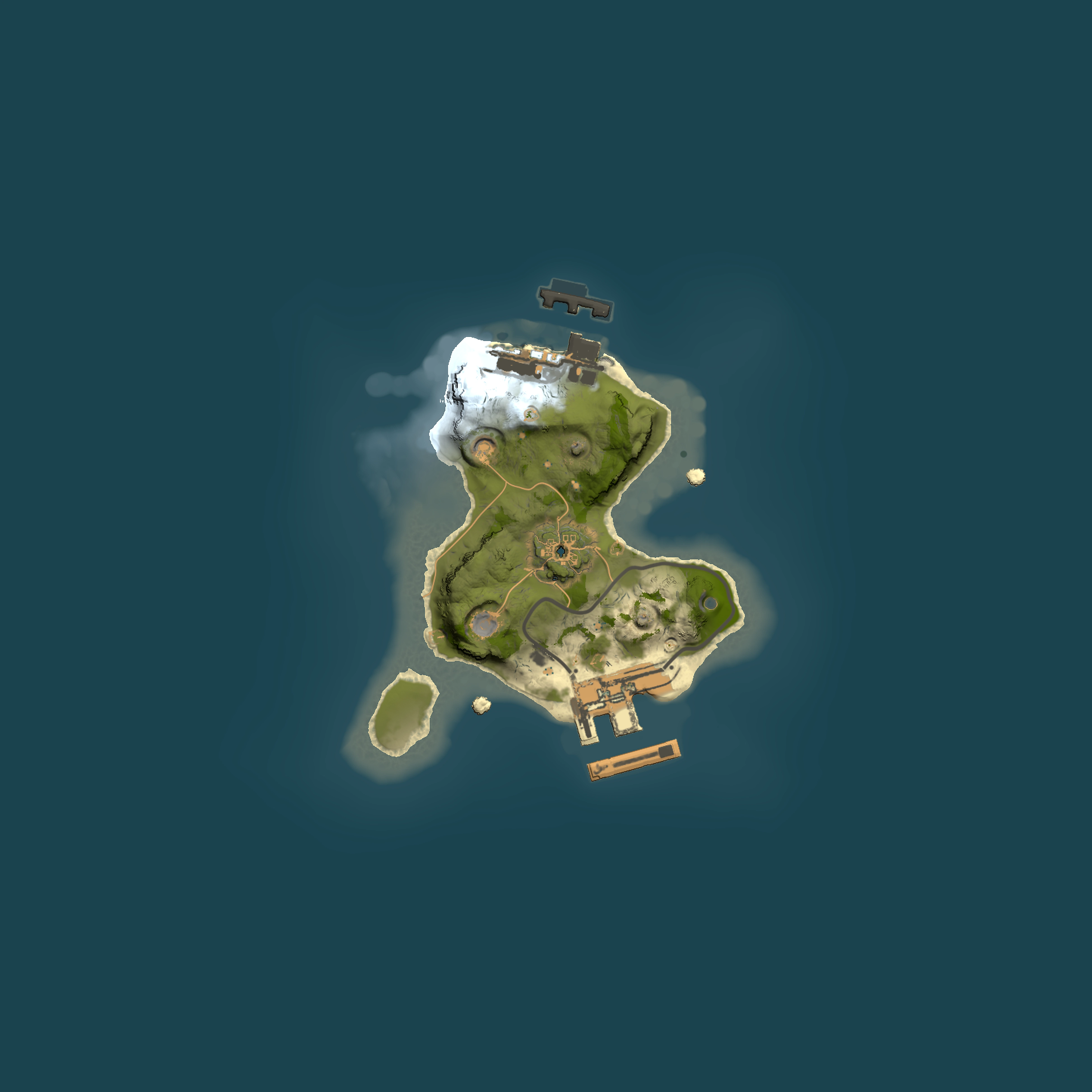 Full top-down render of Rust map seed 1467044630, 1500x1500m