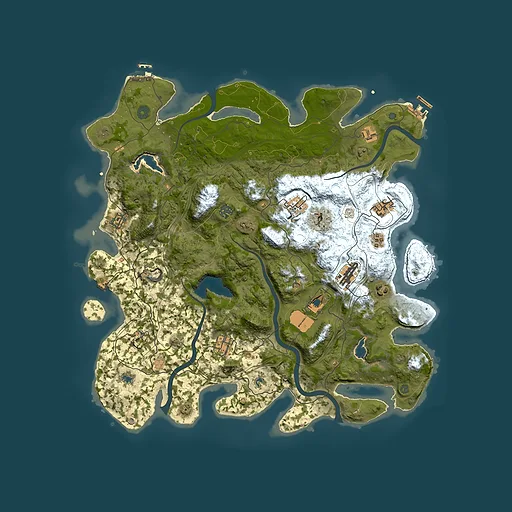 Rust map seed 1077722901, 4500x4500m top-down preview