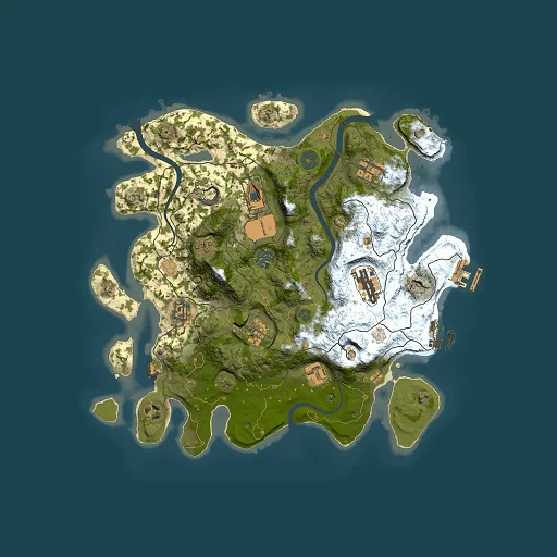 Rust map seed 977630406, 3500x3500m top-down preview