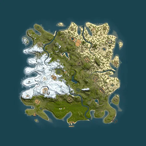 Rust map seed 1140878566, 4500x4500m top-down preview