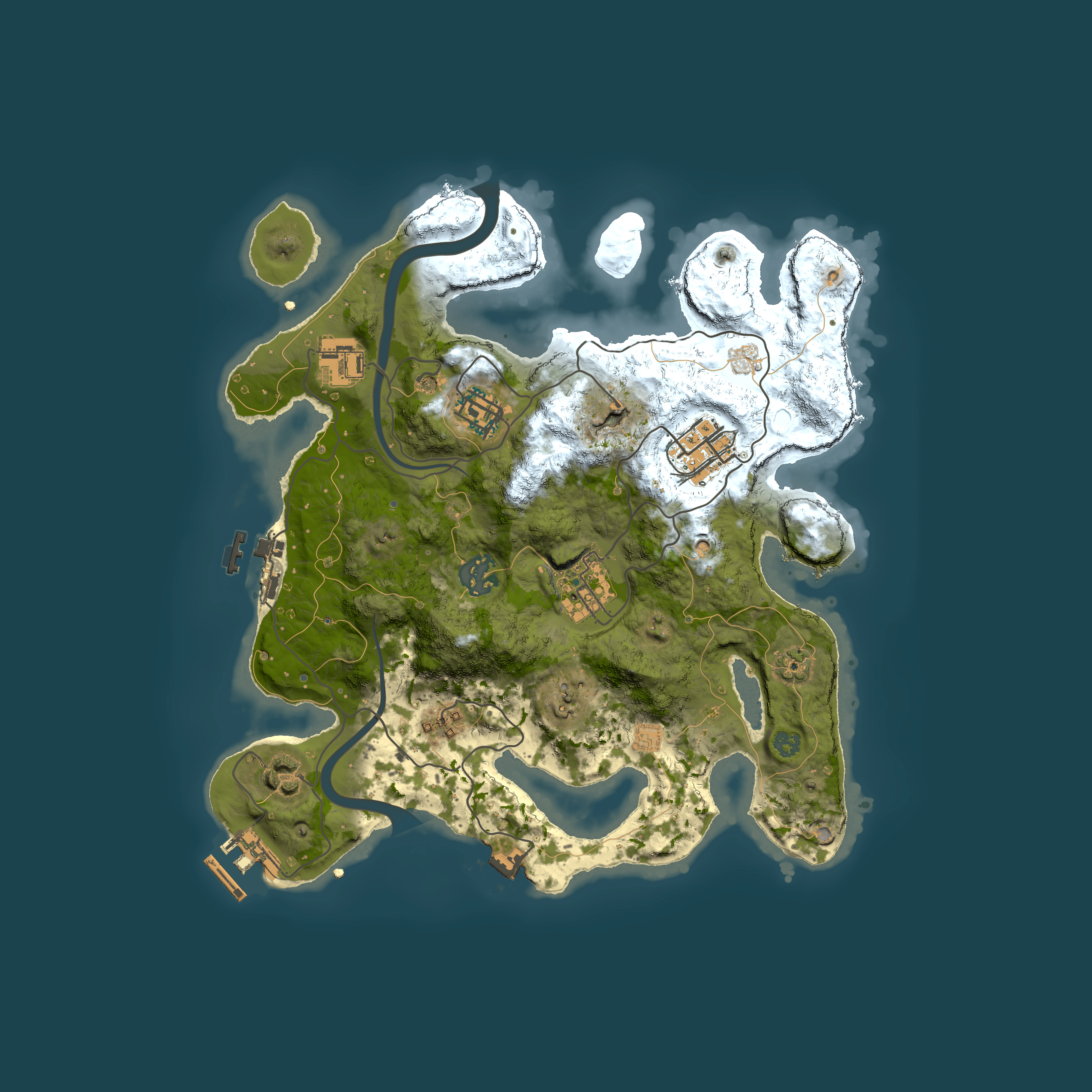 Full top-down render of Rust map seed 399265513, 3000x3000m