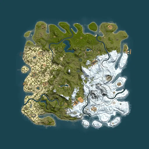 Rust map seed 274819086, 5000x5000m top-down preview