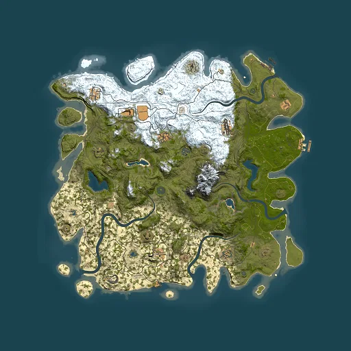 Rust map seed 336420346, 5000x5000m top-down preview