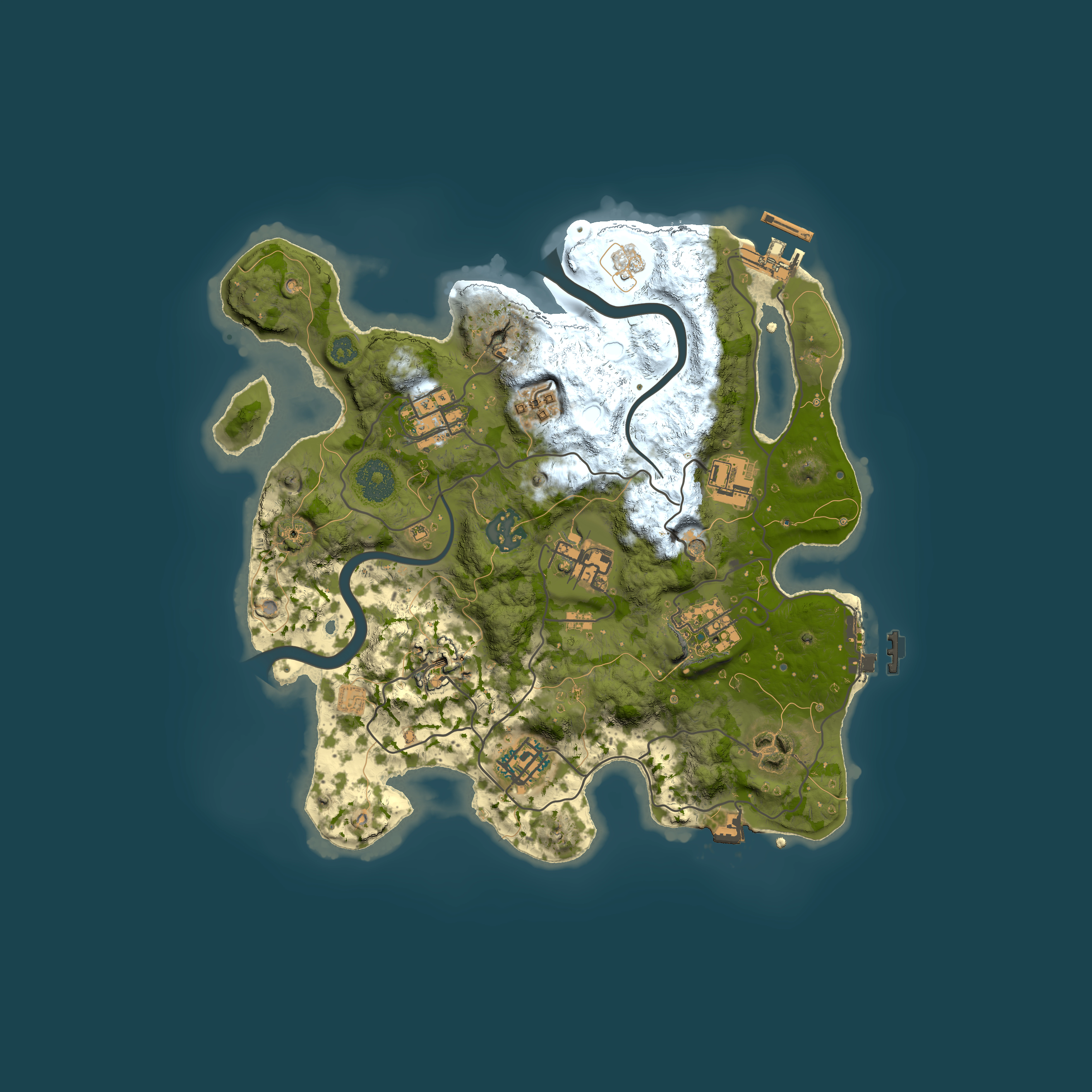 Full top-down render of Rust map seed 1830278617, 3000x3000m