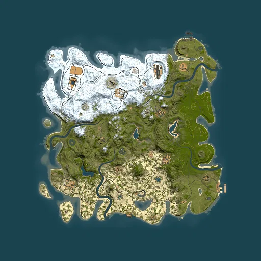 Rust map seed 915861384, 4500x4500m top-down preview
