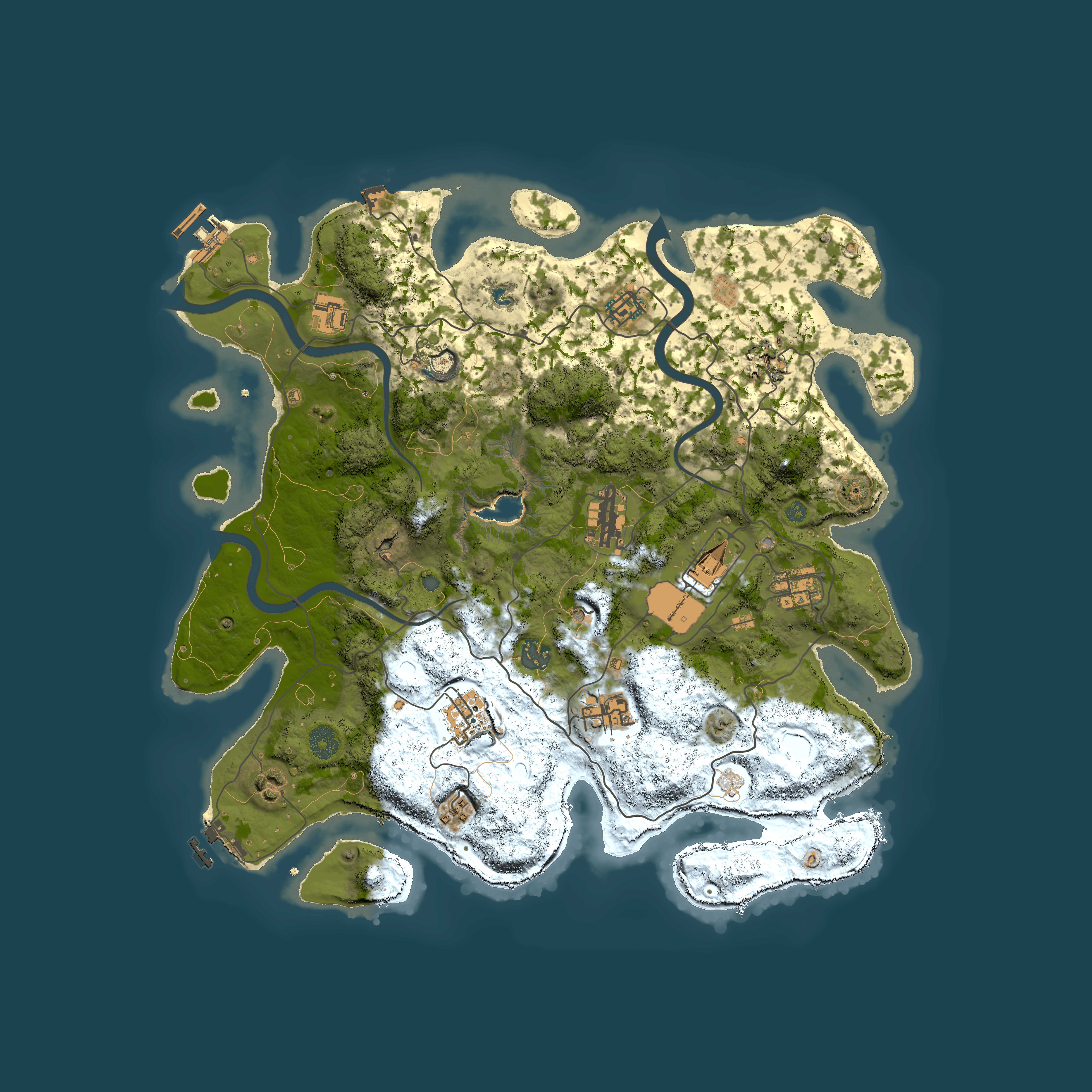 Full top-down render of Rust map seed 423923915, 4000x4000m