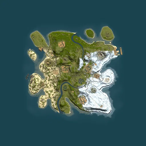 Rust map seed 195592757, 3000x3000m top-down preview
