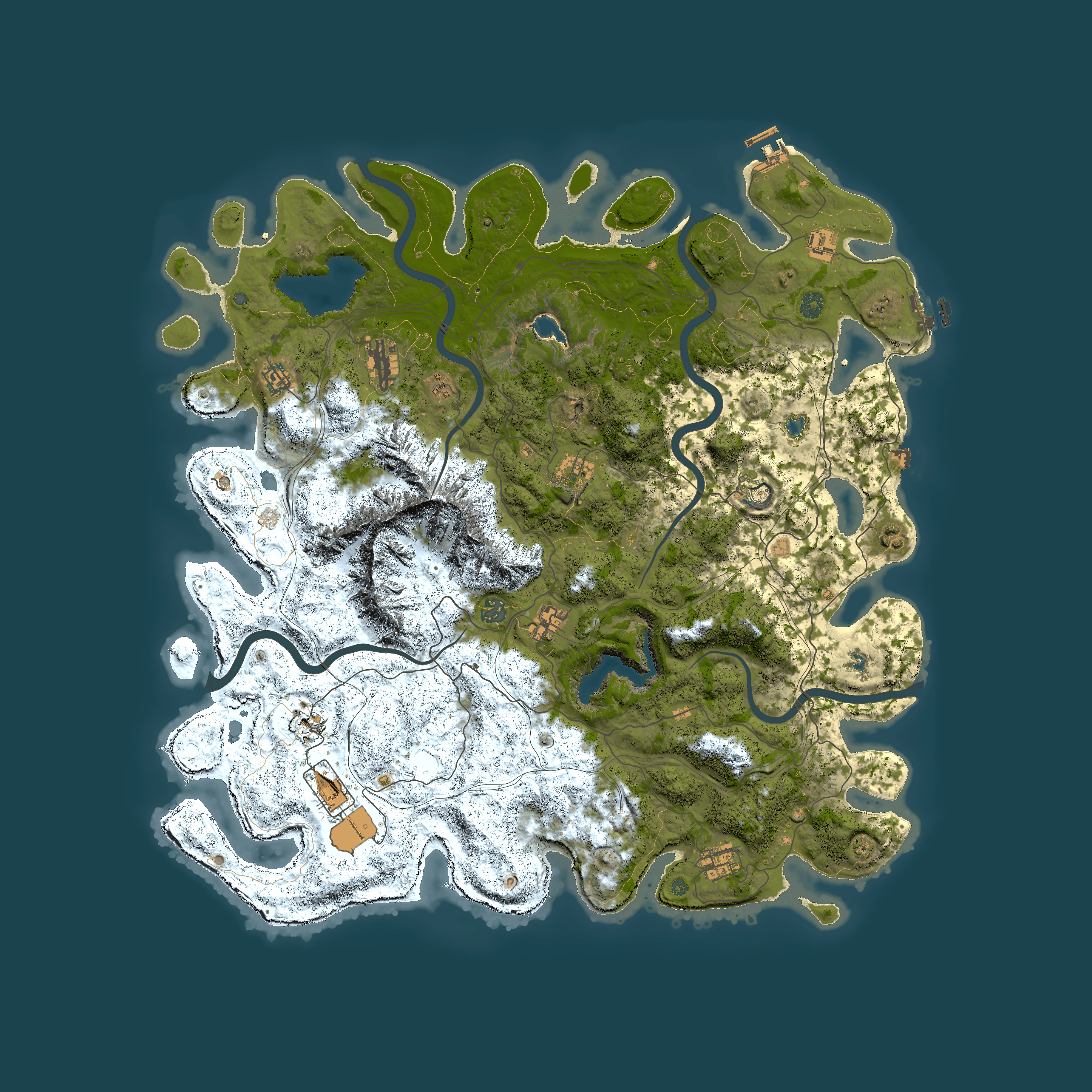 Full top-down render of Rust map seed 877972945, 5000x5000m