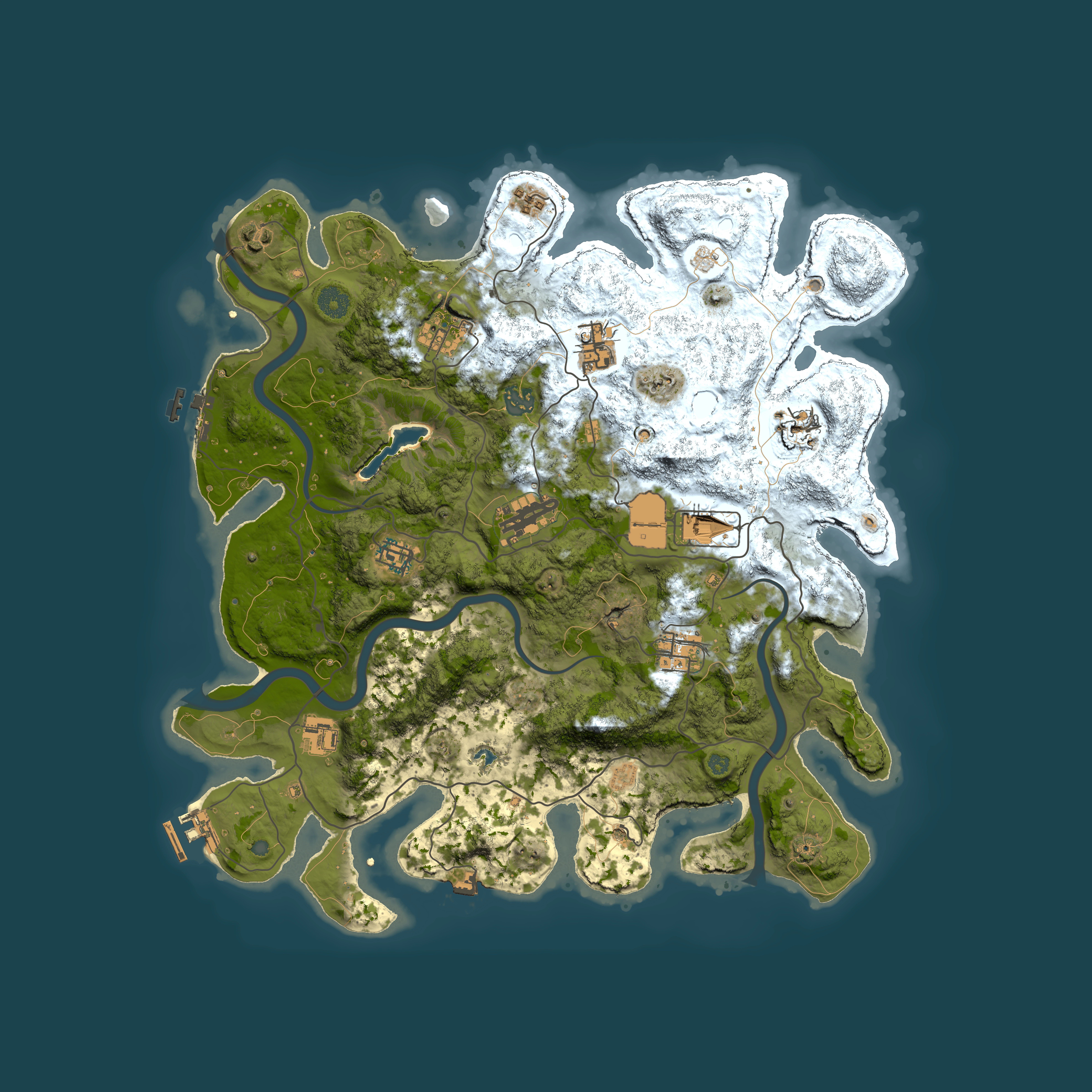 Full top-down render of Rust map seed 1162749497, 4000x4000m