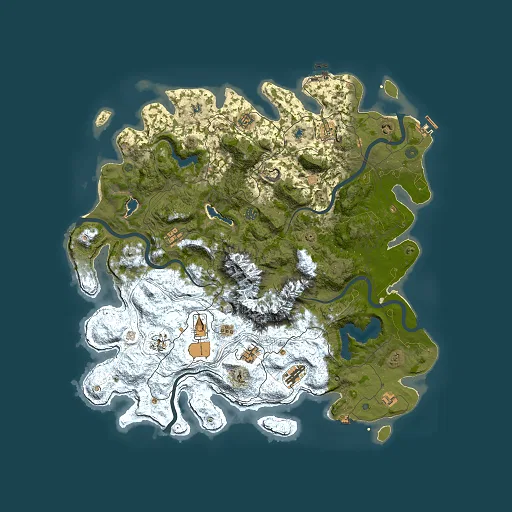 Rust map seed 242284446, 5000x5000m top-down preview