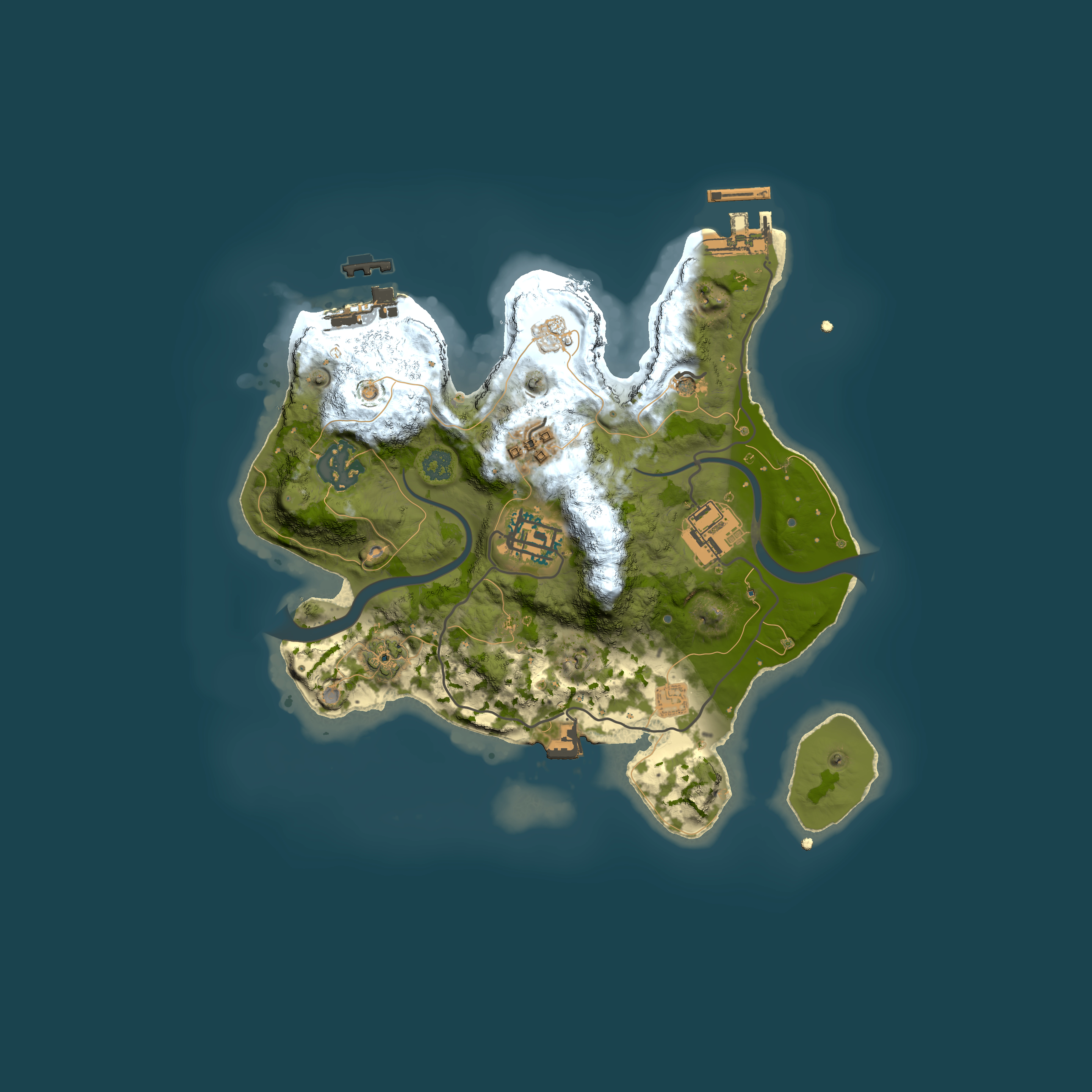 Full top-down render of Rust map seed 1153255877, 2500x2500m