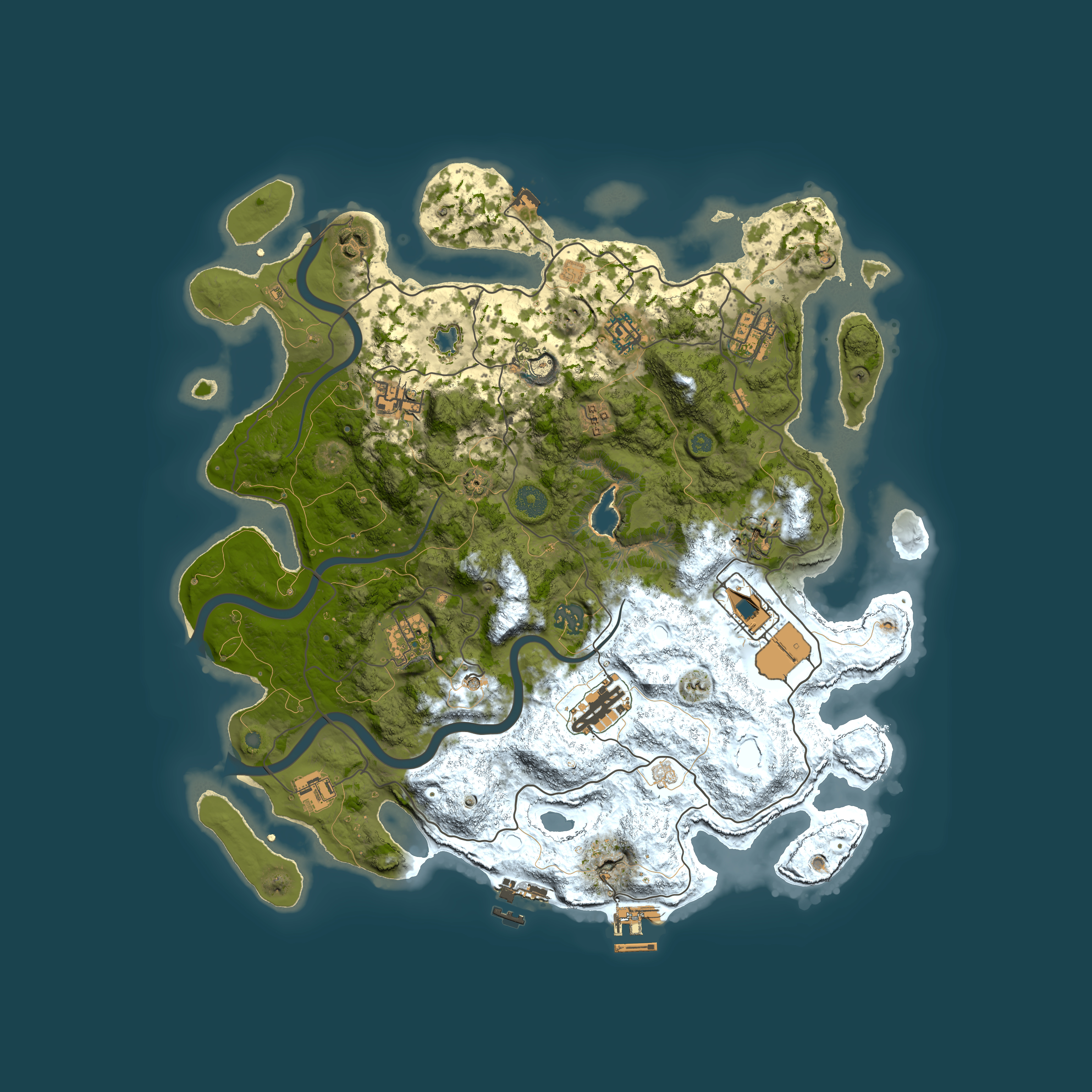 Full top-down render of Rust map seed 1843800339, 4000x4000m
