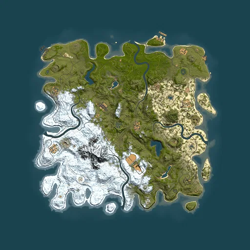 Rust map seed 81157577, 5000x5000m top-down preview