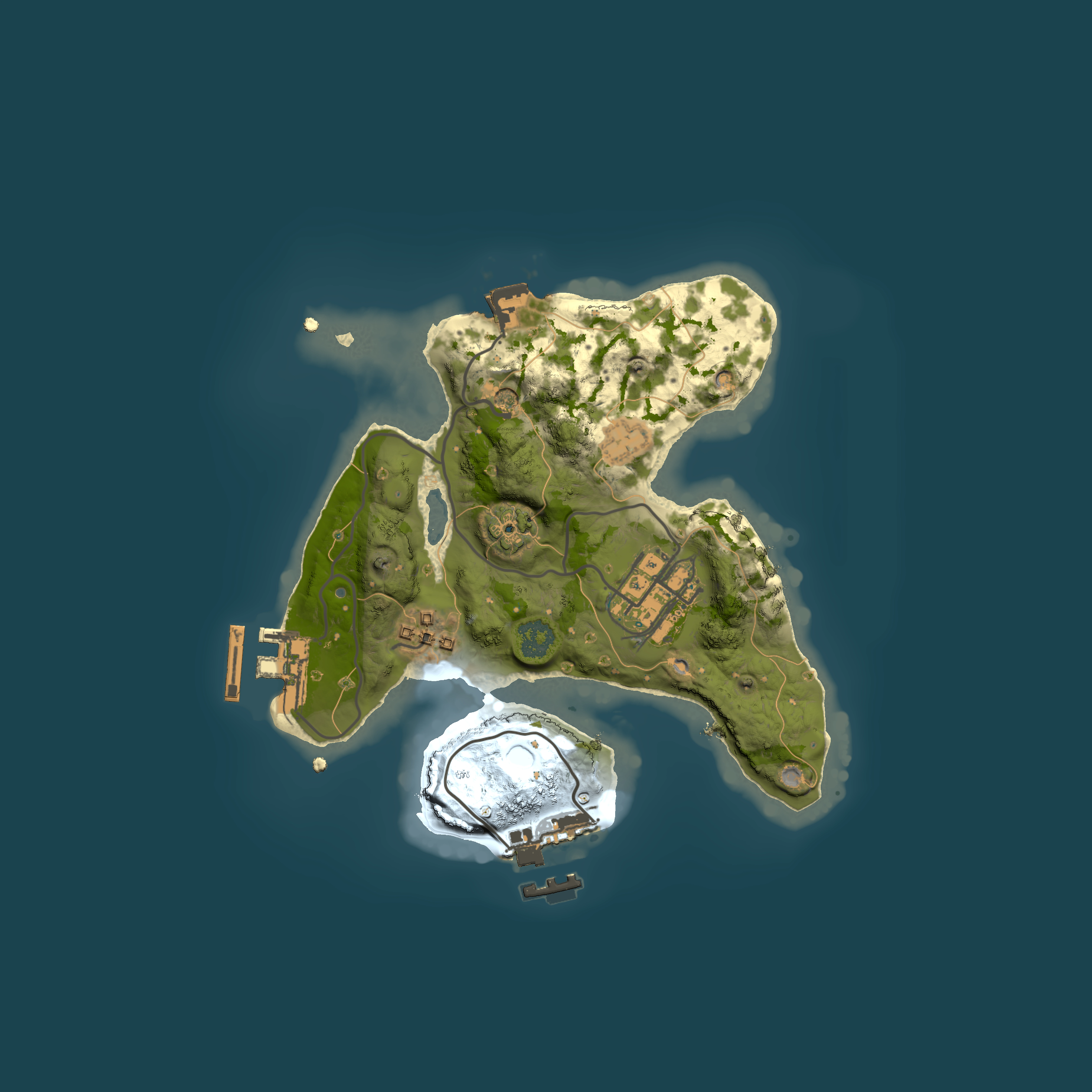 Full top-down render of Rust map seed 857640061, 2000x2000m