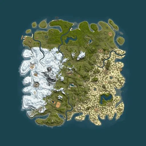 Rust map seed 21745837, 5500x5500m top-down preview