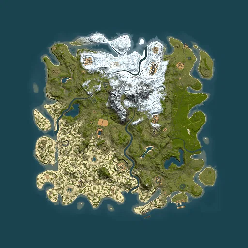 Rust map seed 1054939173, 5000x5000m top-down preview