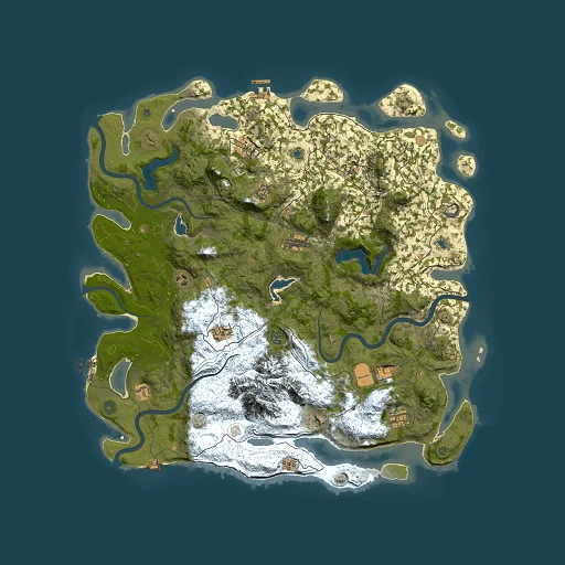 Rust map seed 1801064268, 5000x5000m top-down preview