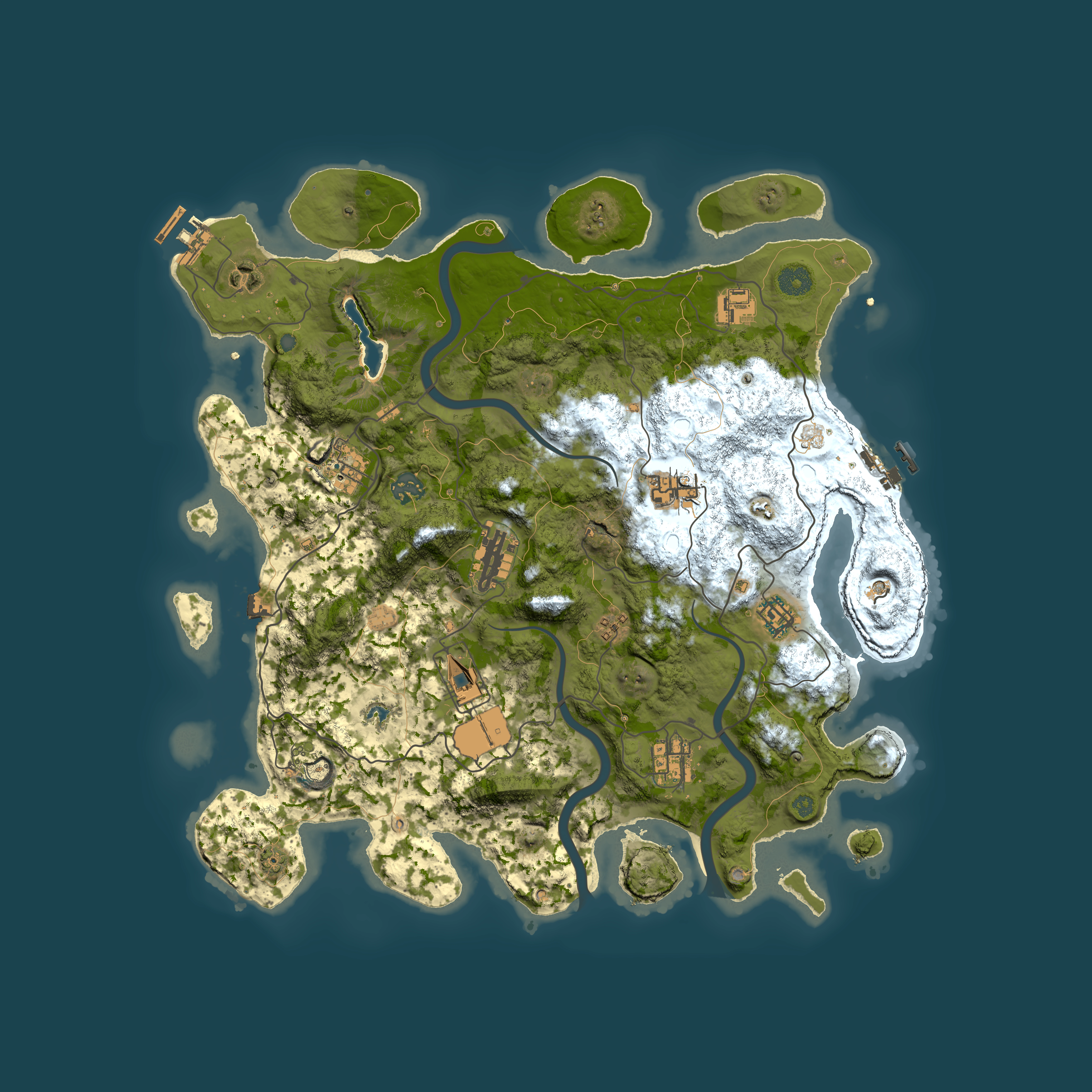 Full top-down render of Rust map seed 175290985, 4000x4000m