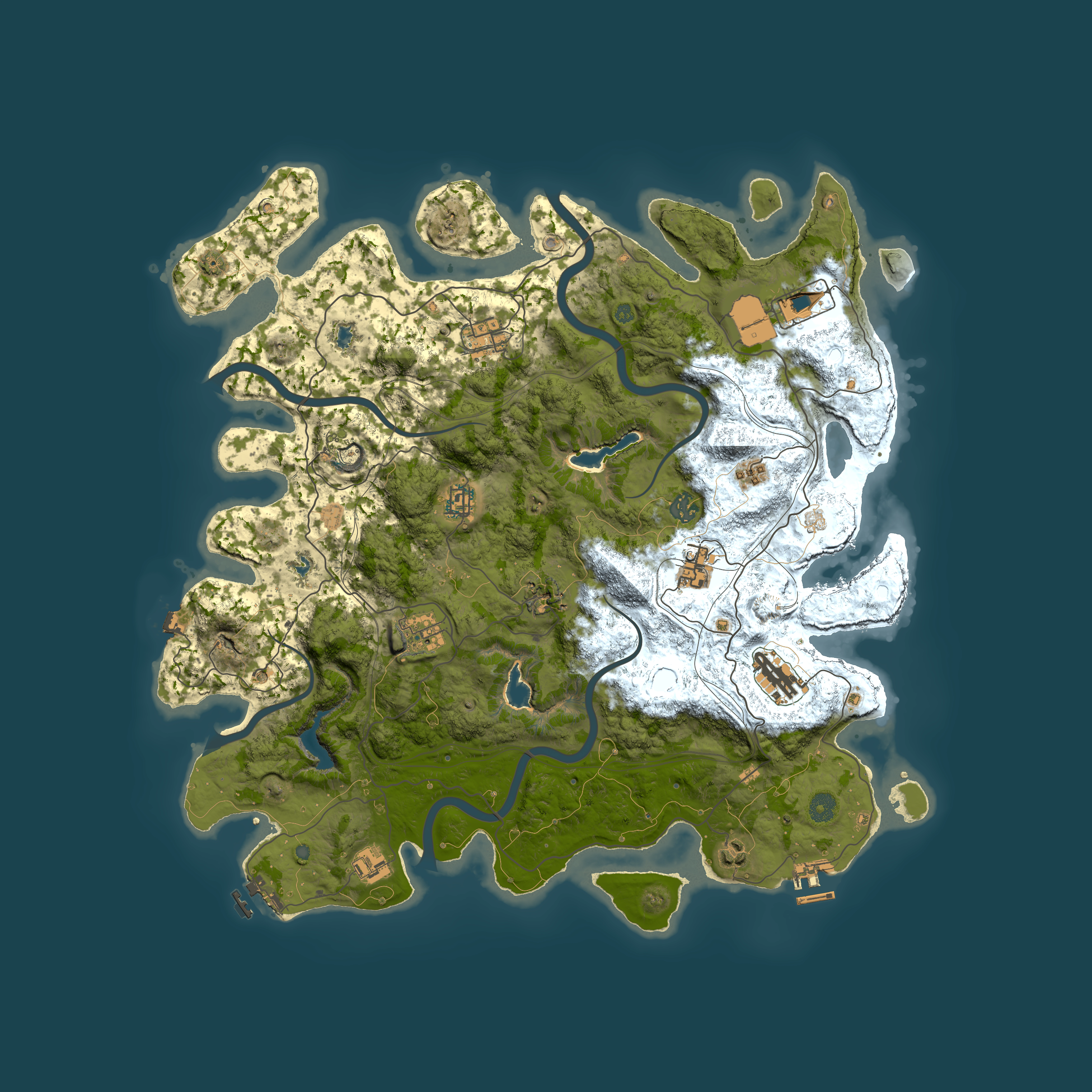 Full top-down render of Rust map seed 1887338605, 4500x4500m