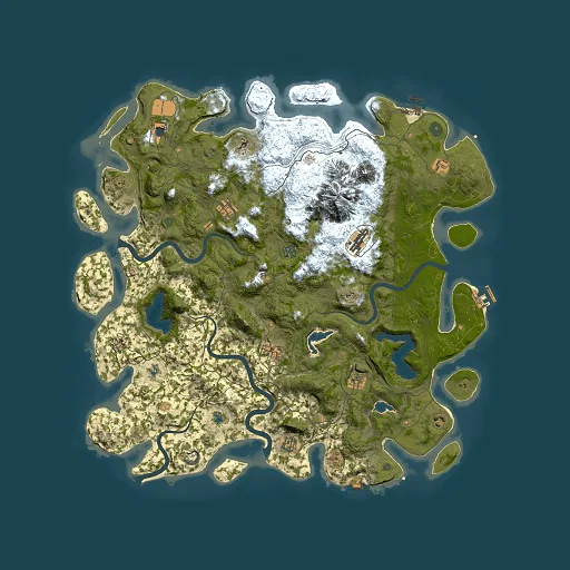 Rust map seed 1476952444, 5000x5000m top-down preview