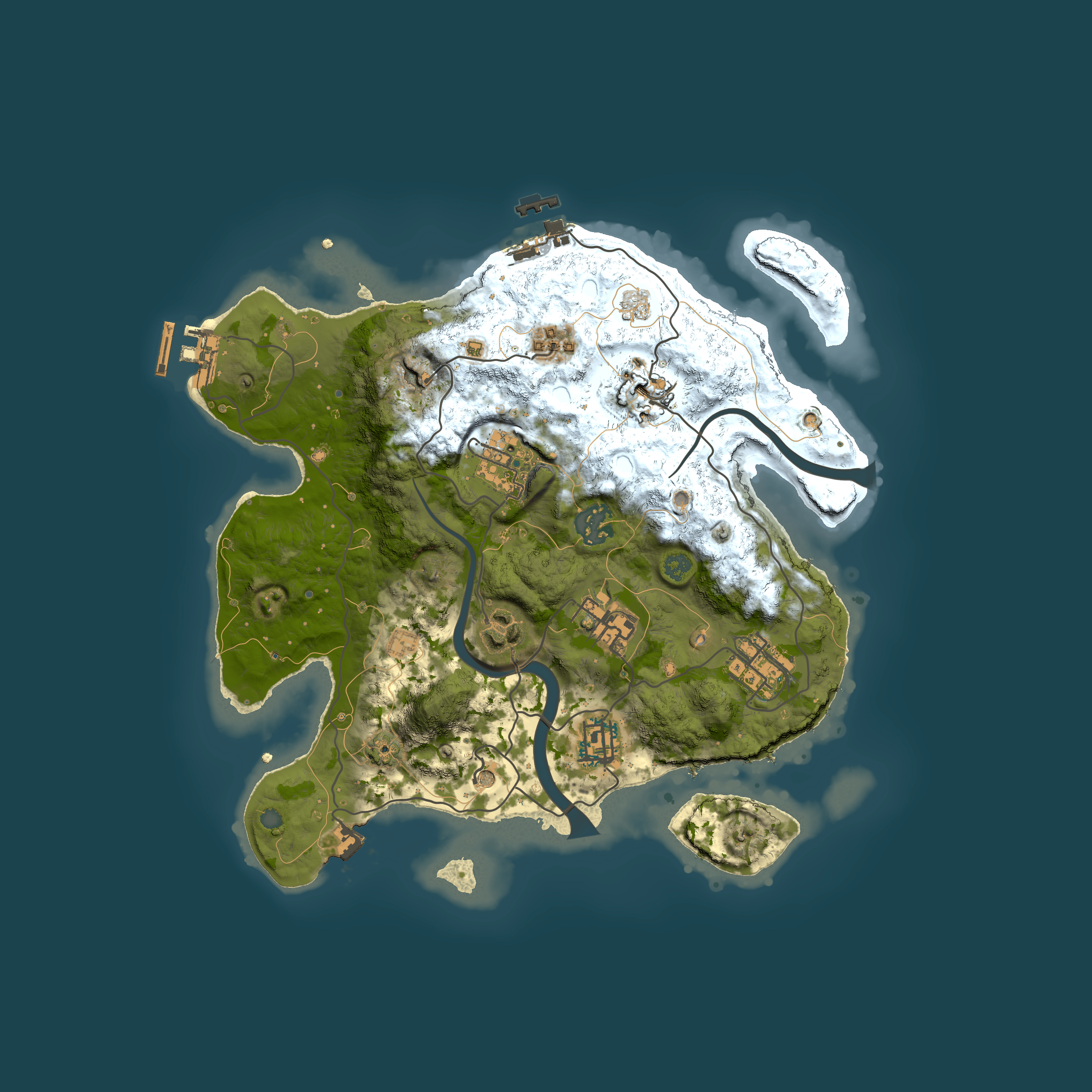 Full top-down render of Rust map seed 398261511, 3000x3000m