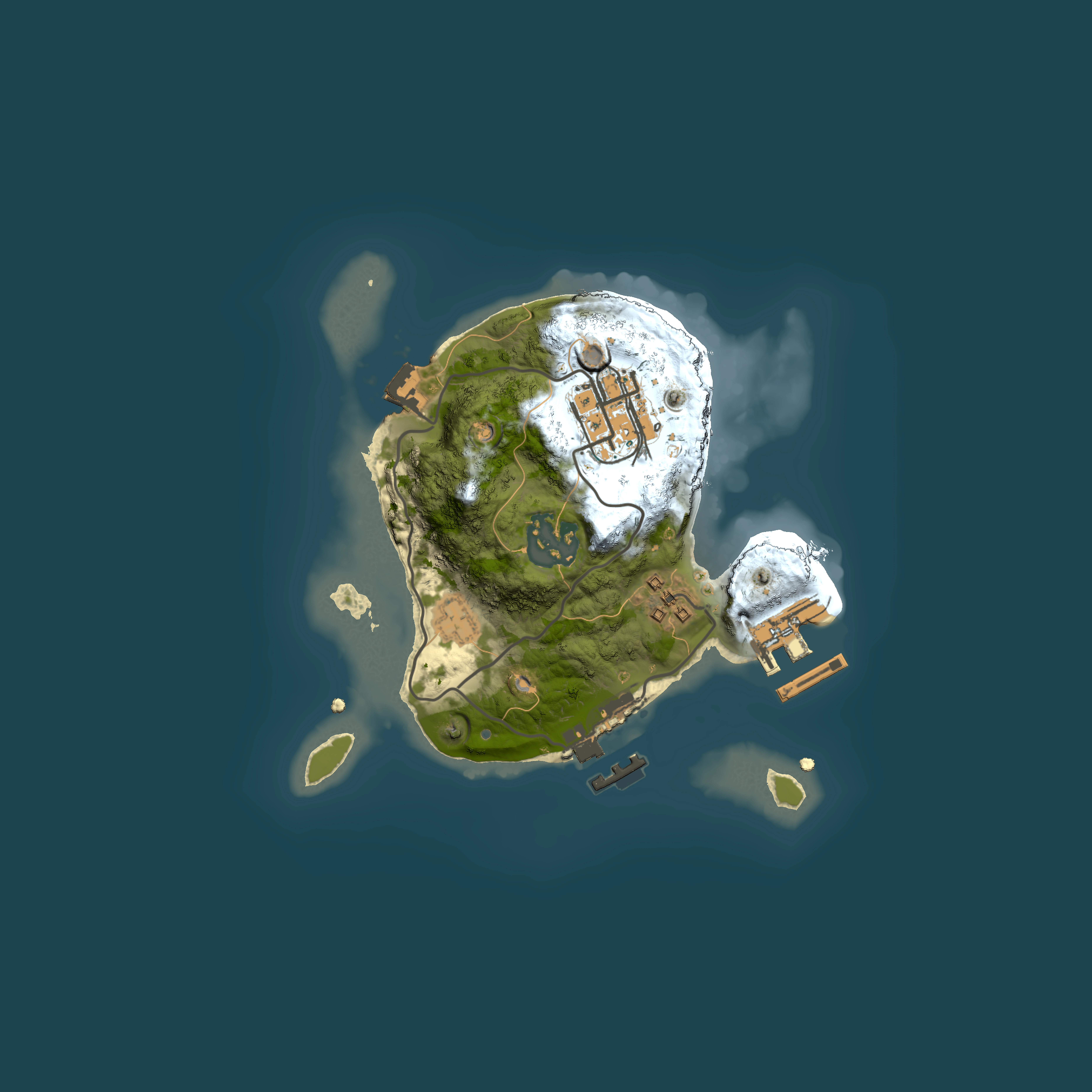 Full top-down render of Rust map seed 1967980512, 2000x2000m