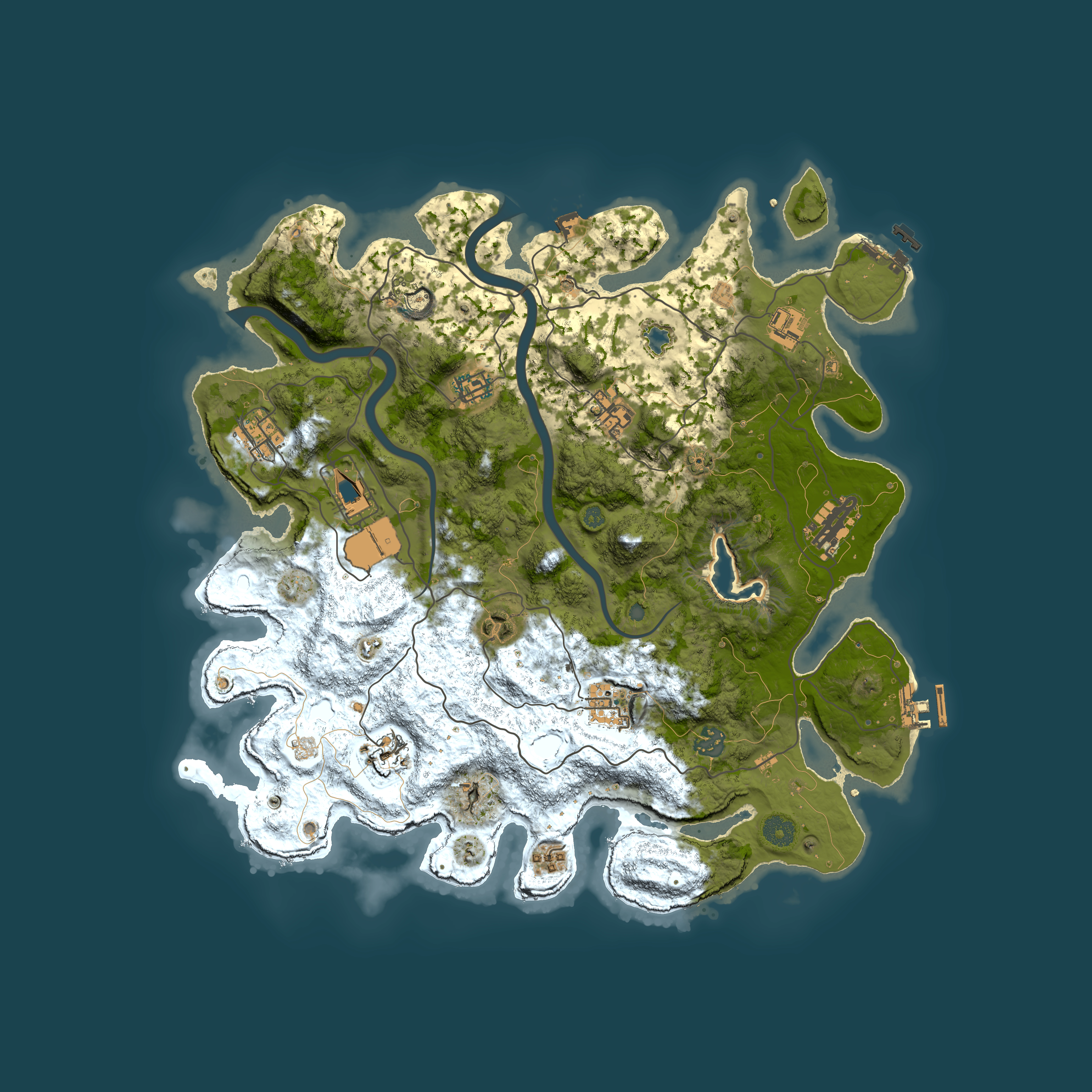 Full top-down render of Rust map seed 446753261, 4000x4000m