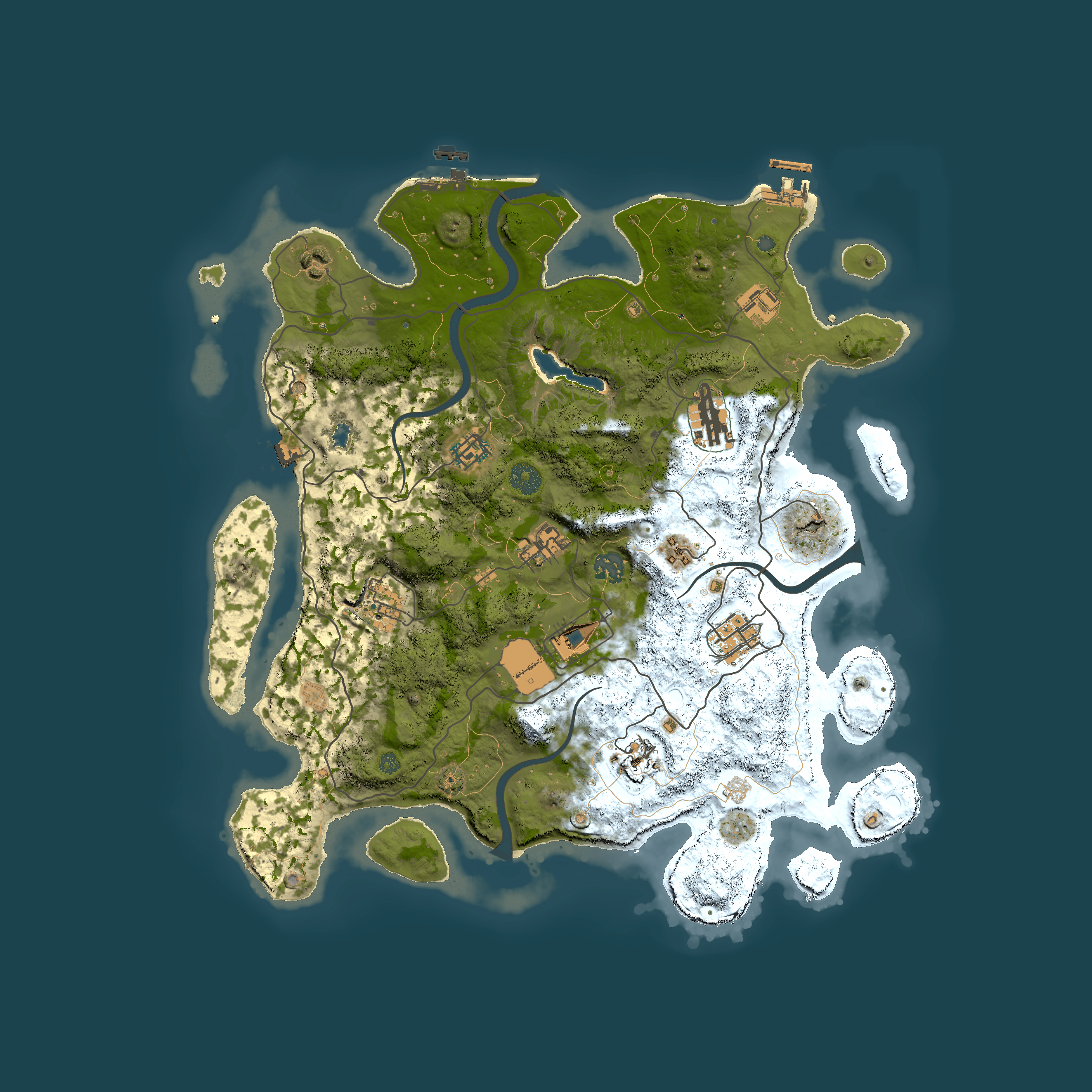 Full top-down render of Rust map seed 701875246, 4000x4000m