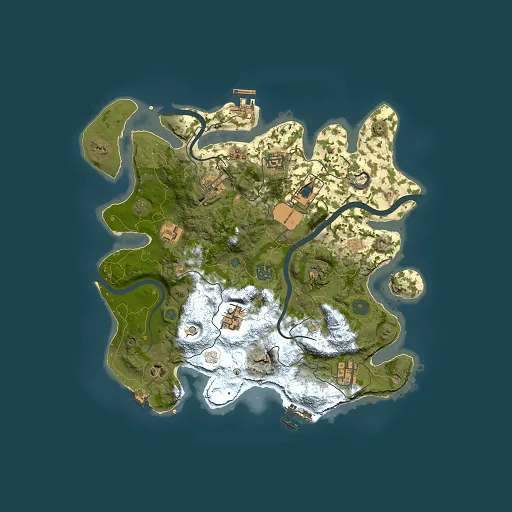 Rust map seed 384700025, 3500x3500m top-down preview