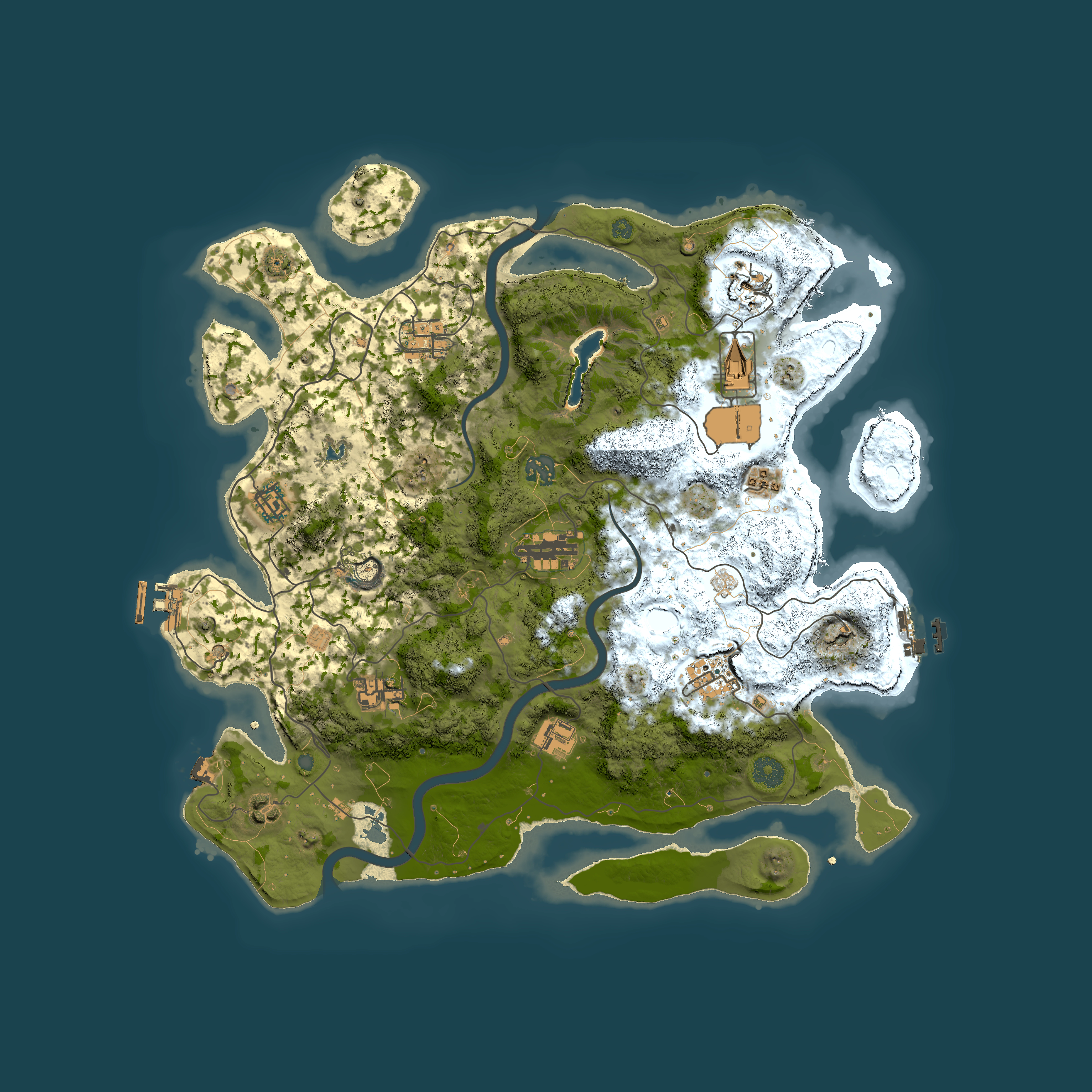 Full top-down render of Rust map seed 874105770, 4000x4000m