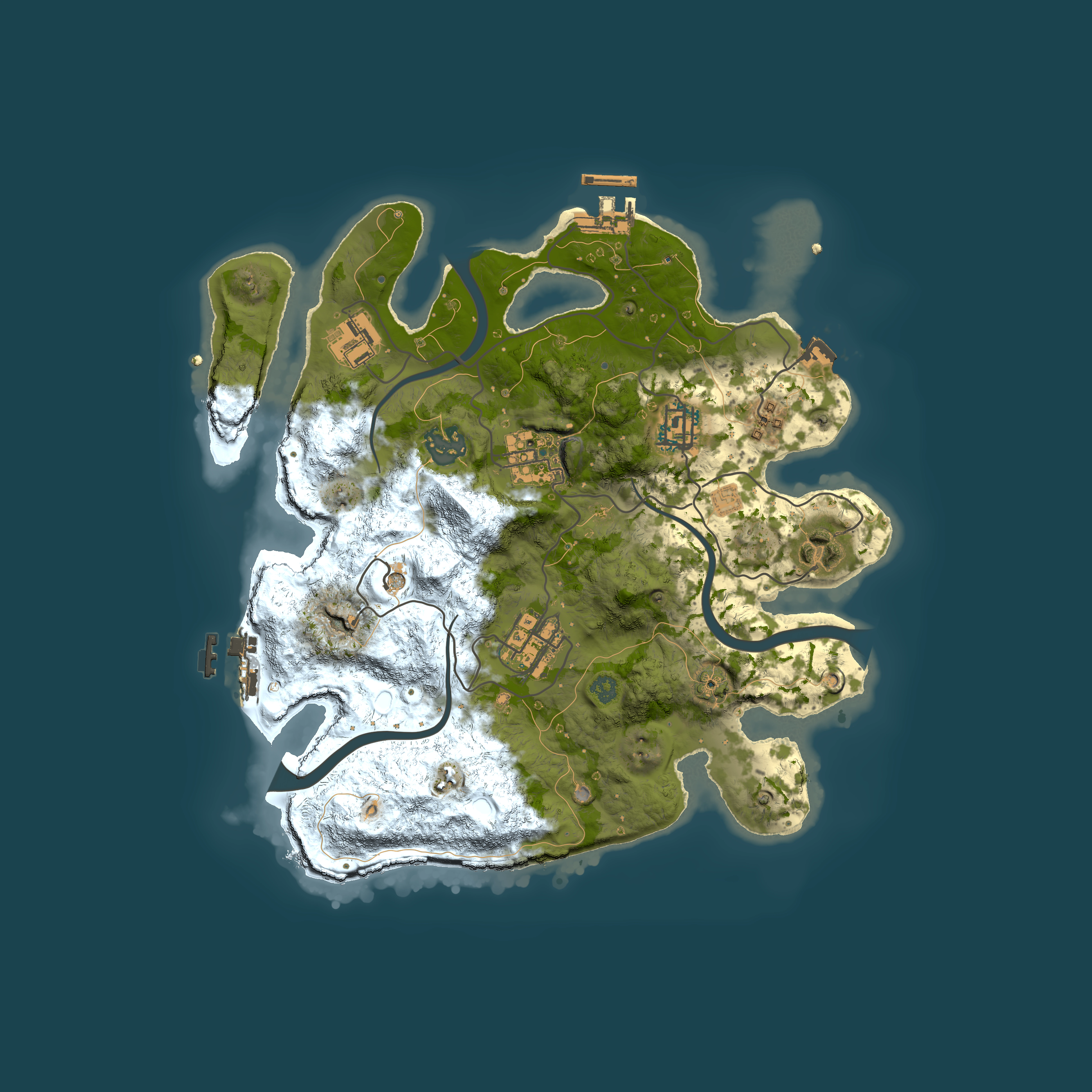 Full top-down render of Rust map seed 1612267415, 3000x3000m