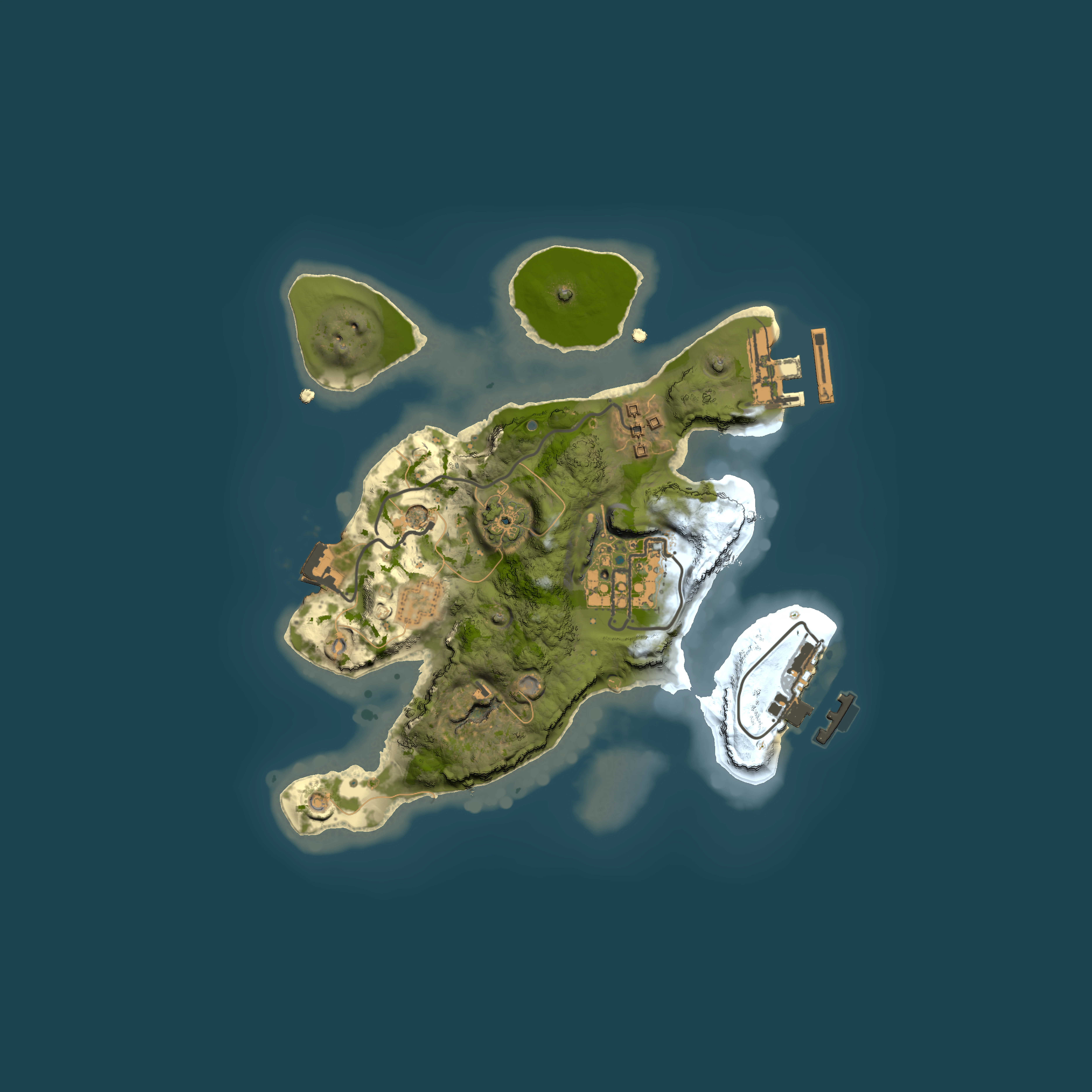 Full top-down render of Rust map seed 2118476471, 2000x2000m