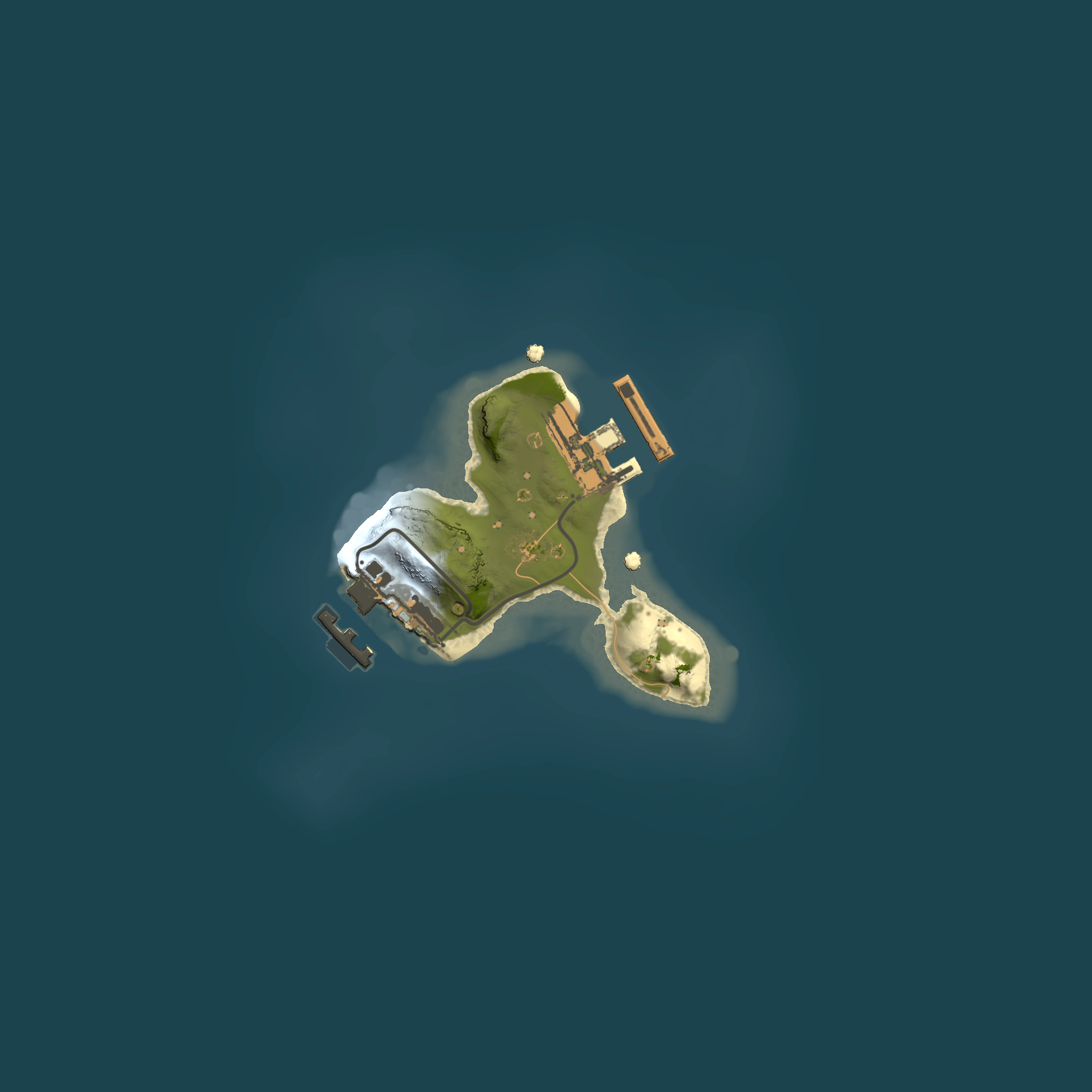 Full top-down render of Rust map seed 150285981, 1500x1500m