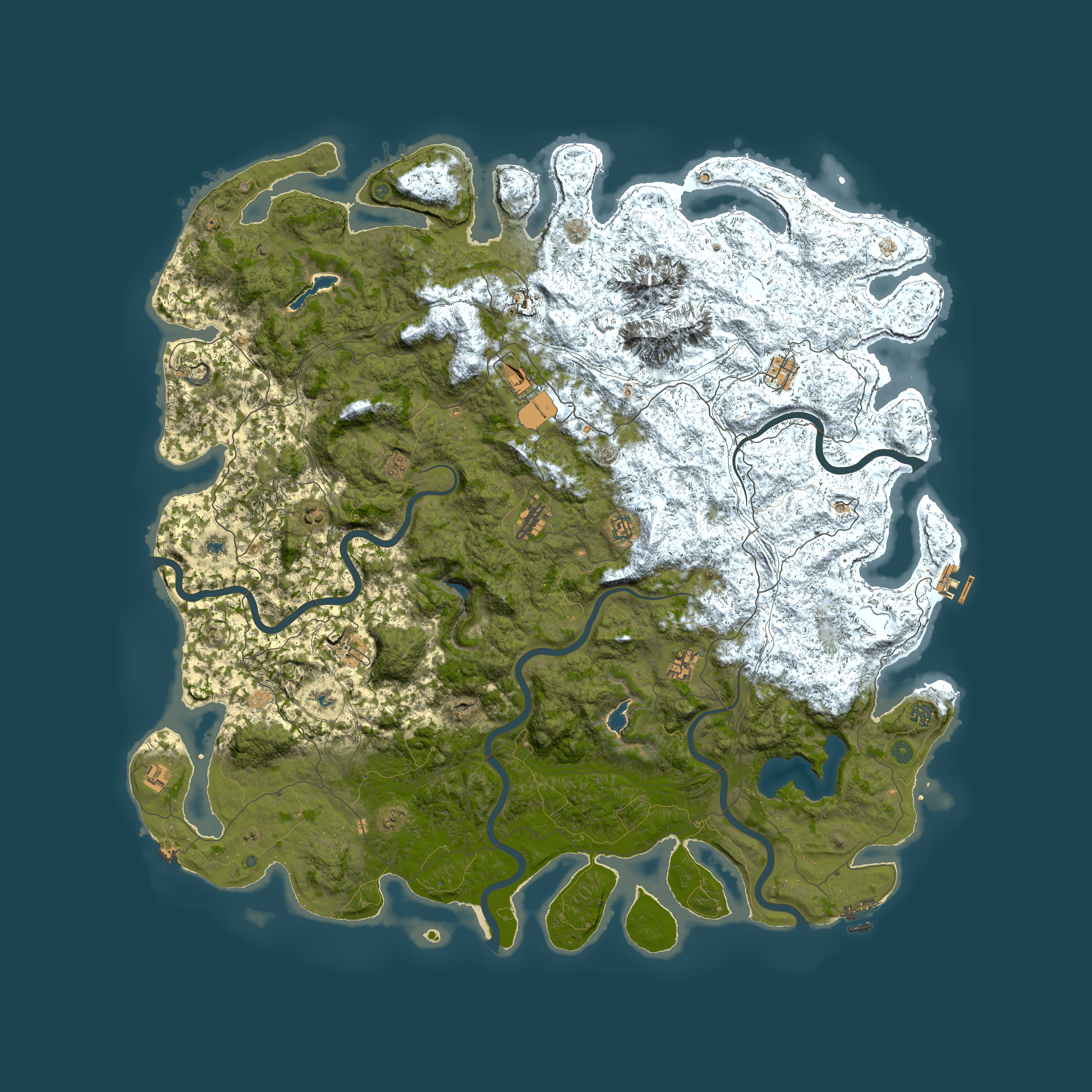 Full top-down render of Rust map seed 1066876062, 6000x6000m