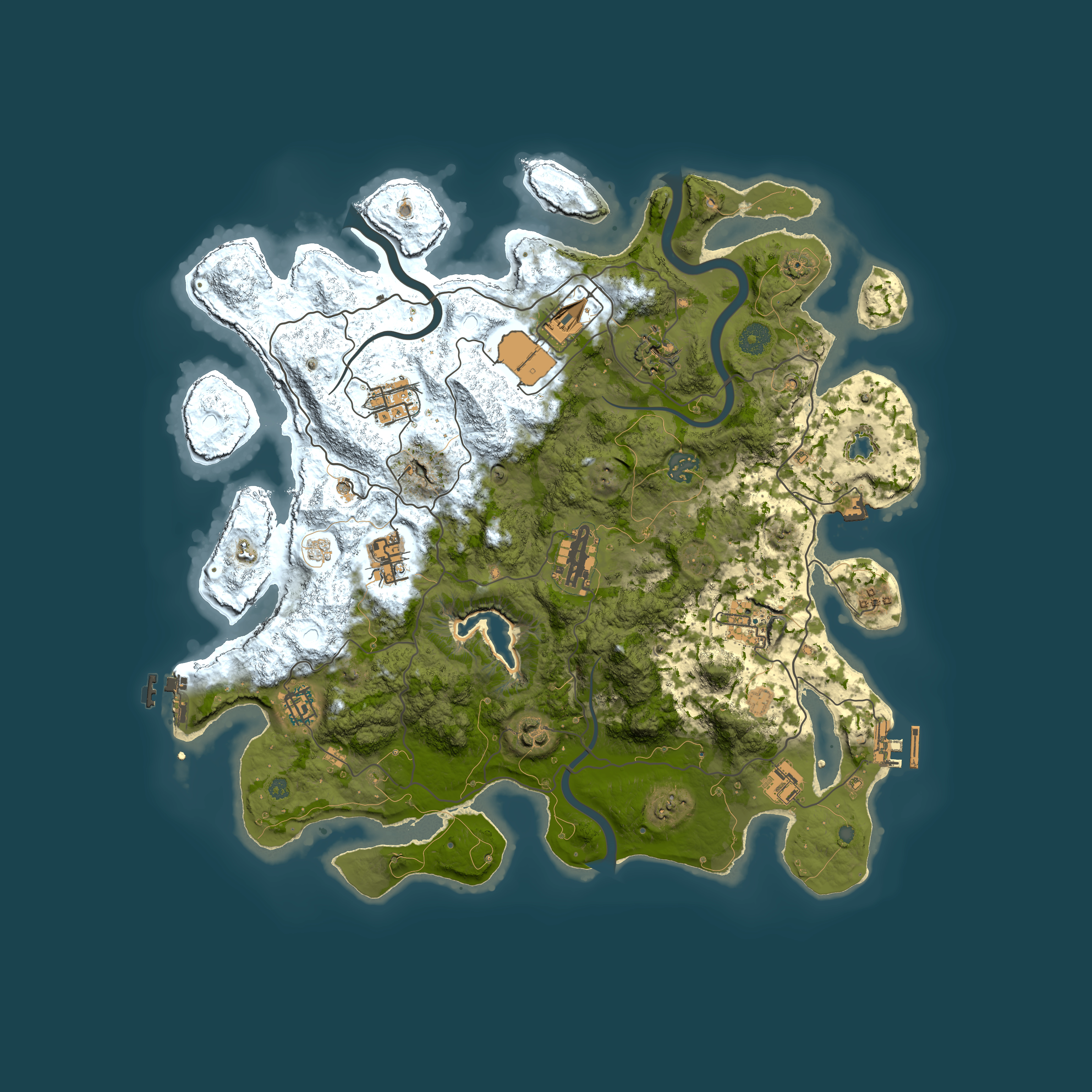 Full top-down render of Rust map seed 1776583575, 4000x4000m