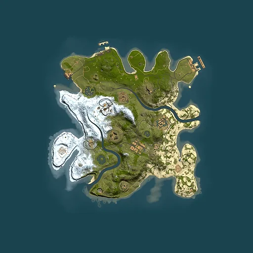 Rust map seed 1277299011, 3000x3000m top-down preview