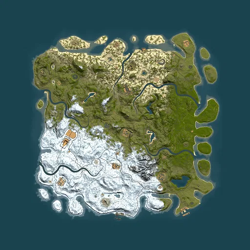 Rust map seed 1245981818, 5500x5500m top-down preview