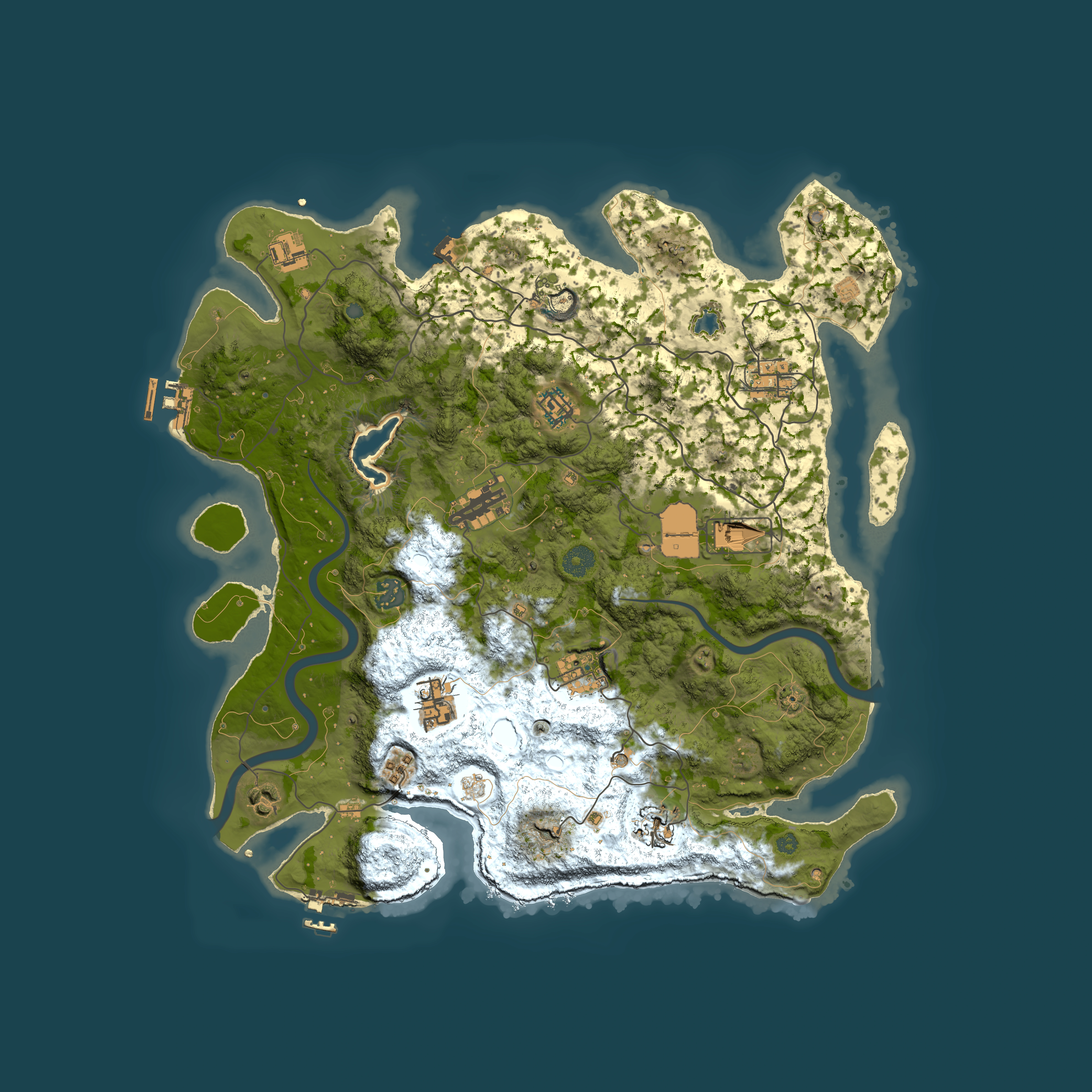 Full top-down render of Rust map seed 126978196, 4000x4000m