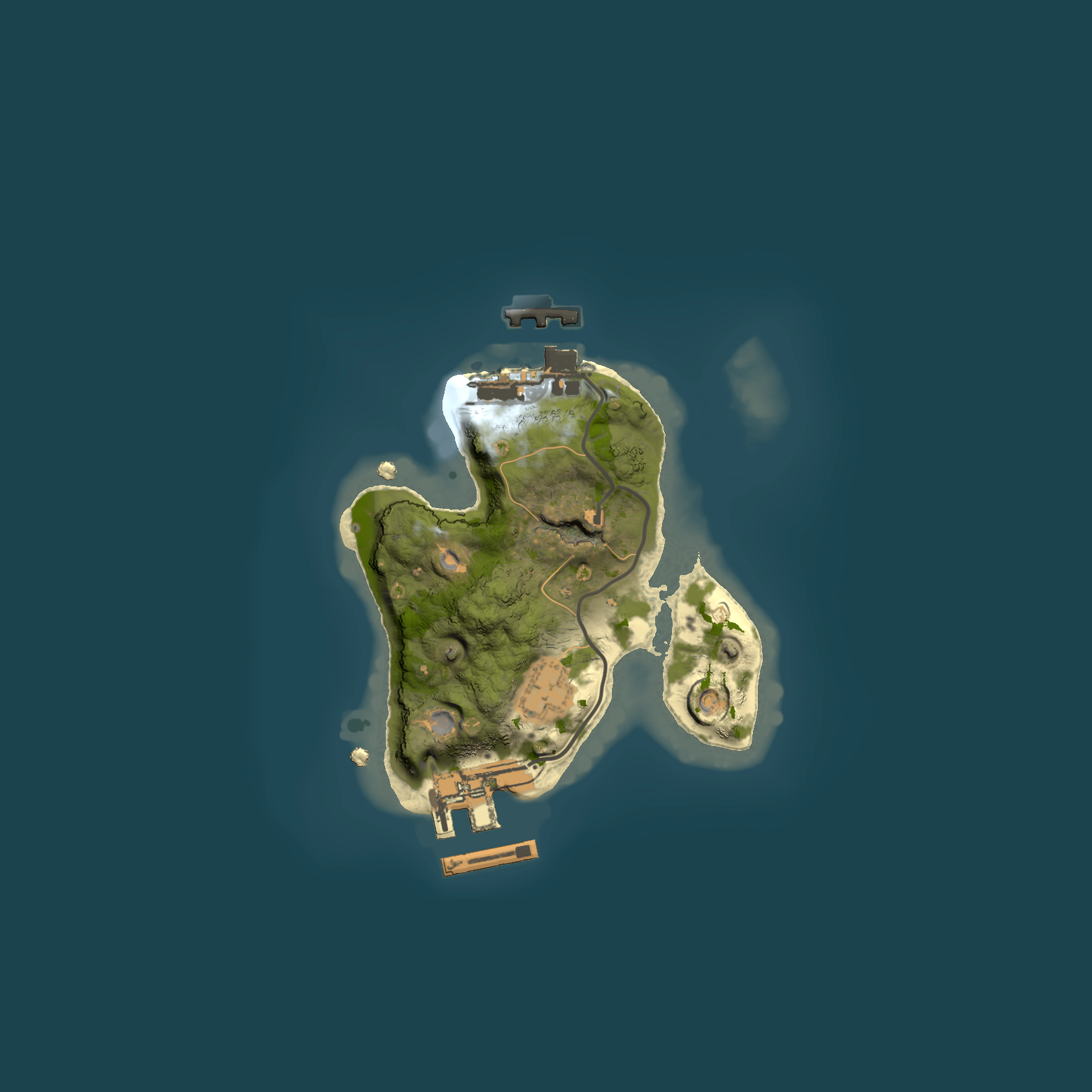 Full top-down render of Rust map seed 1306837379, 1500x1500m