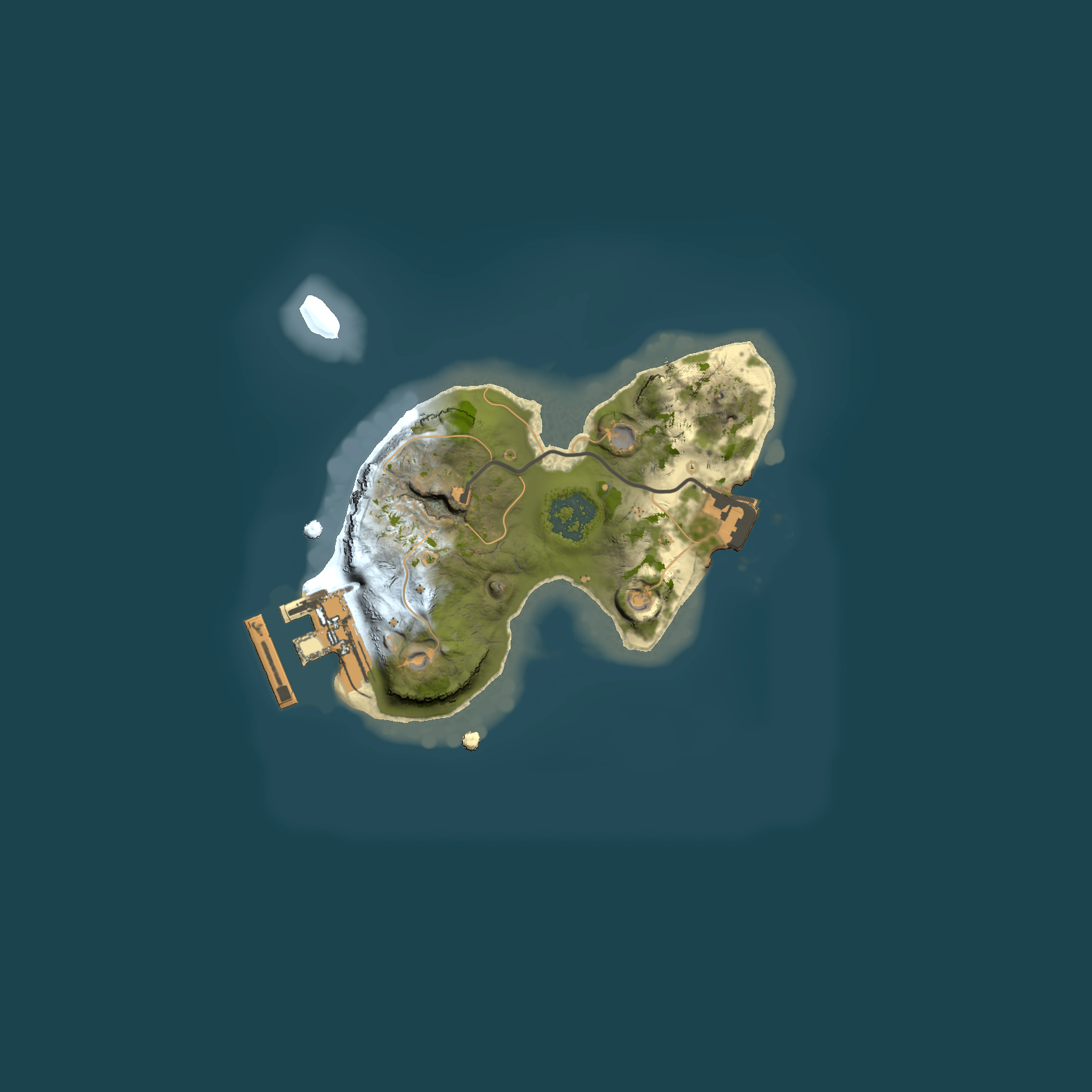 Full top-down render of Rust map seed 1448047661, 1500x1500m